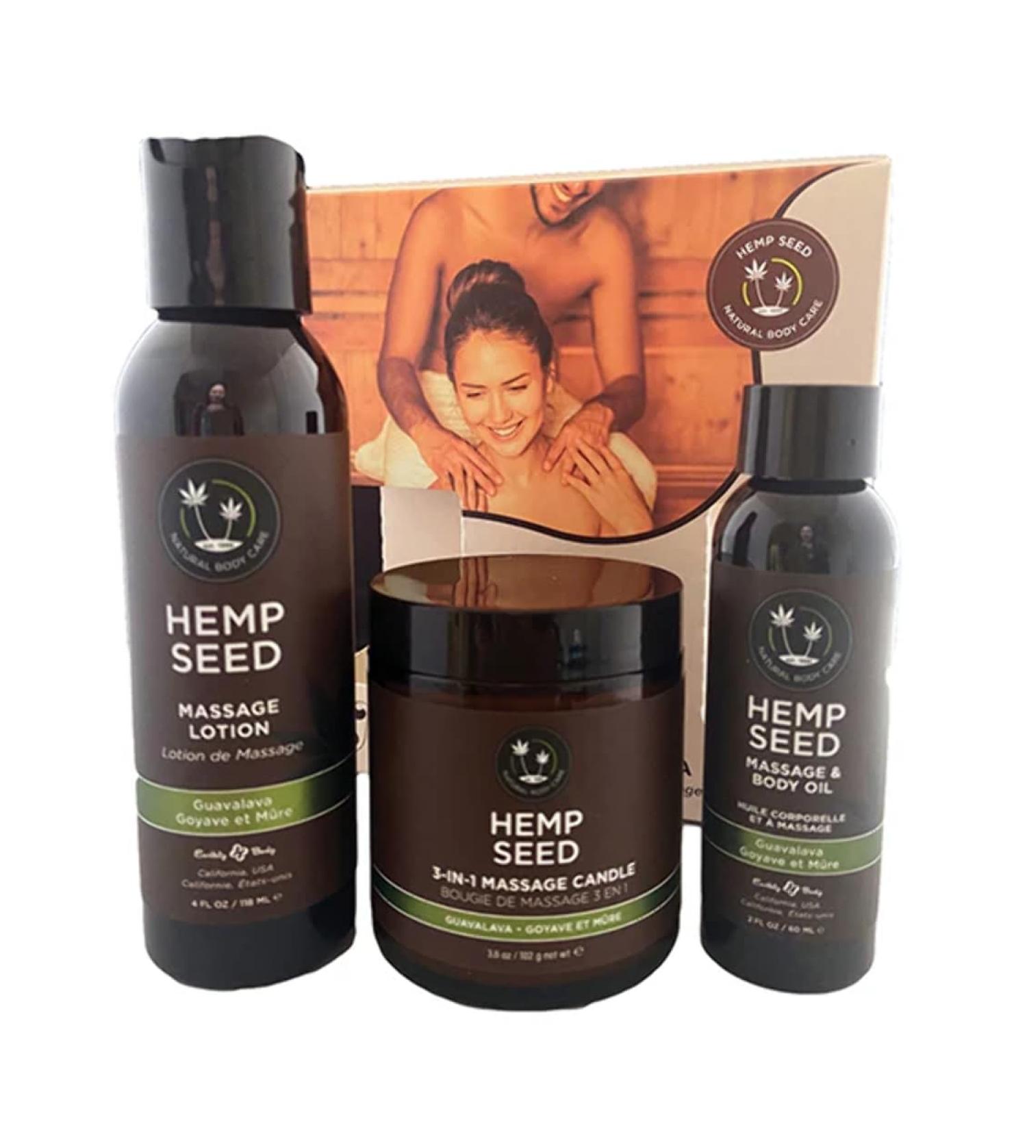 Earthly Body Hemp Seed Massage in a Box - Assorted Guava Lava | International Shipping Available - Buy Online on GoSupps.com