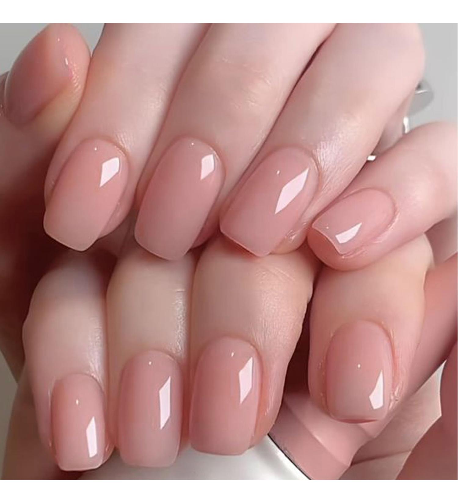 GLAMERMAID Short Square Press on Nails - Handmade Dried Rose Jelly Gel Polish 24 Reusable Acrylic Nails for Women - Perfect Spring Summer Manicure Gift in Antique Rose Beige - Buy Online on GoSupps.com