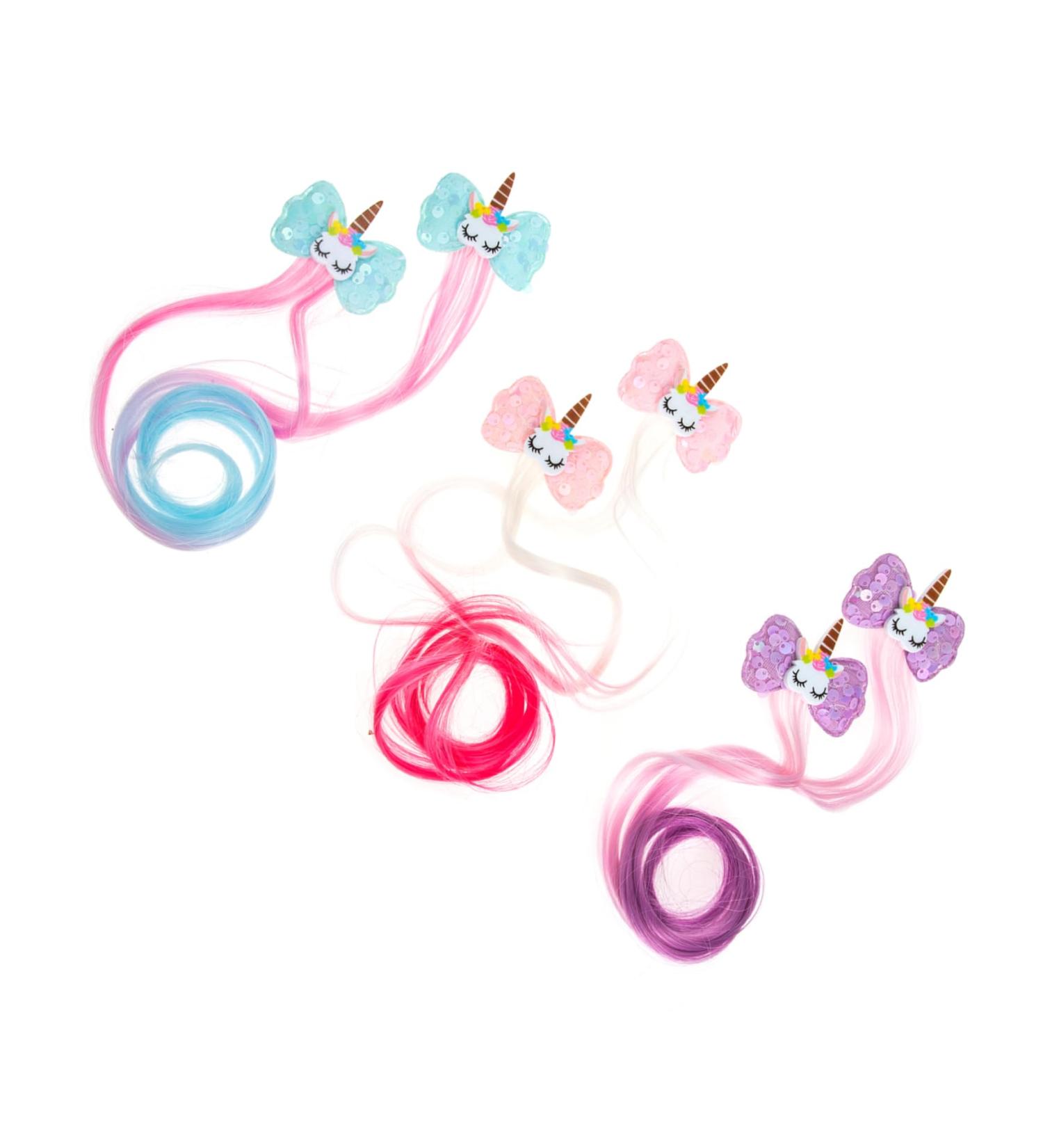 minkissy 3 Pairs Wig Girl Hair Bows Kids Headdress Multi Colors Kids Hair Extensions Hair Extension Barrettes Colored Ponytail Hair Clips Issue Card To Weave Toddler High Temperature Wire - Buy Online on GoSupps.com