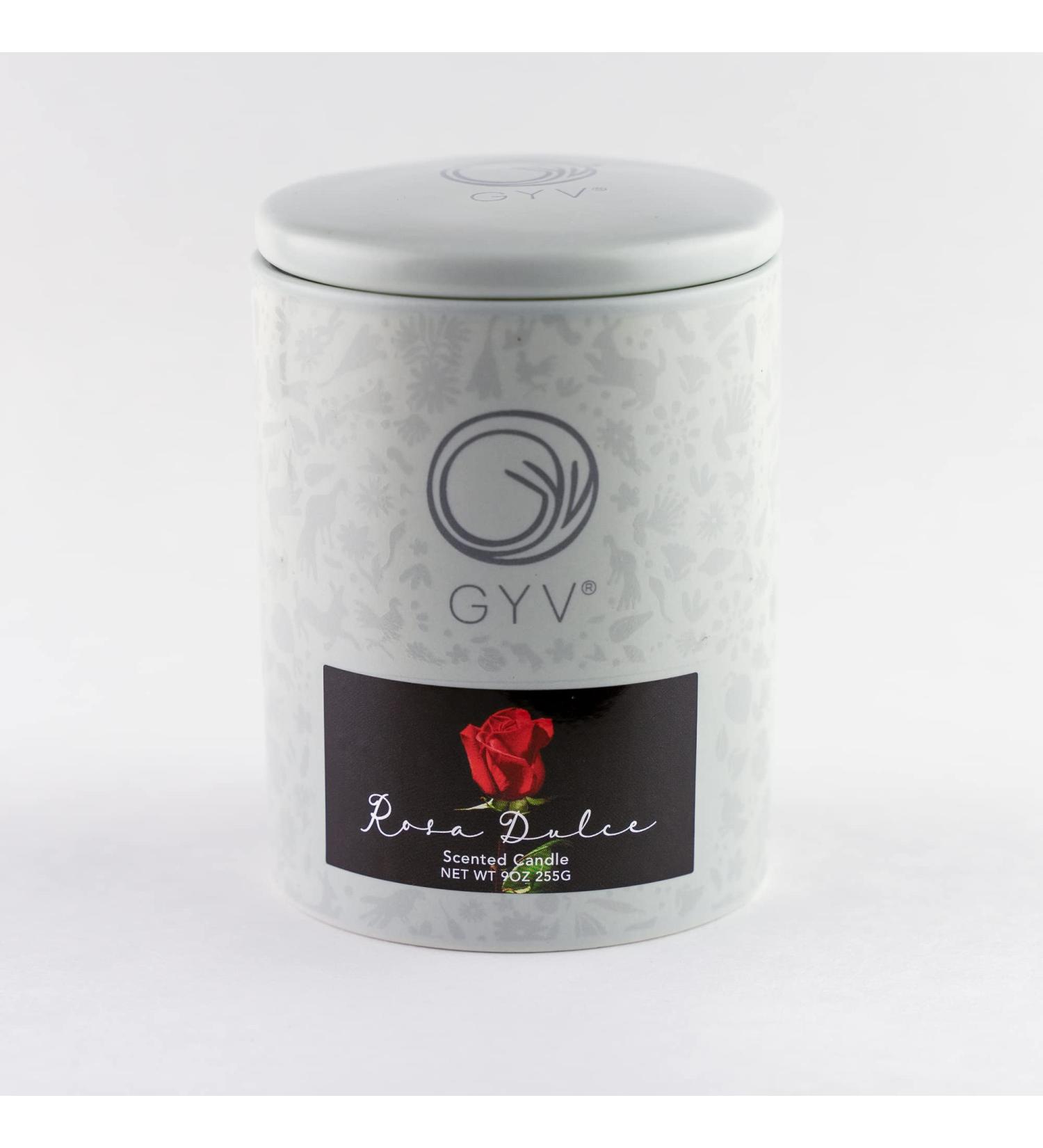 Rosa Dulce Candle - Premium 9oz Coconut Wax Home Scented Candle | Decorative Ceramic Jar | Aromatherapy with Citrus Rose Jasmine & Amber - Buy Online on GoSupps.com