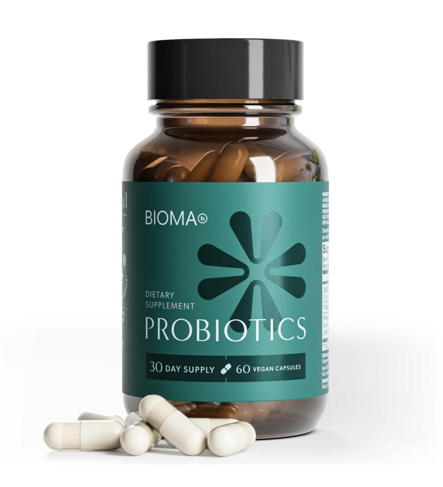 BIOMA Probiotics - Digestive Health Probiotic - Gut Support for Men & Women with Xylooligosaccharides Tributyrin & Bifidobacterium - Vegan & Gluten Free - 60 Delayed-Release Capsules (30-Day Supply) - Buy Online on GoSupps.com