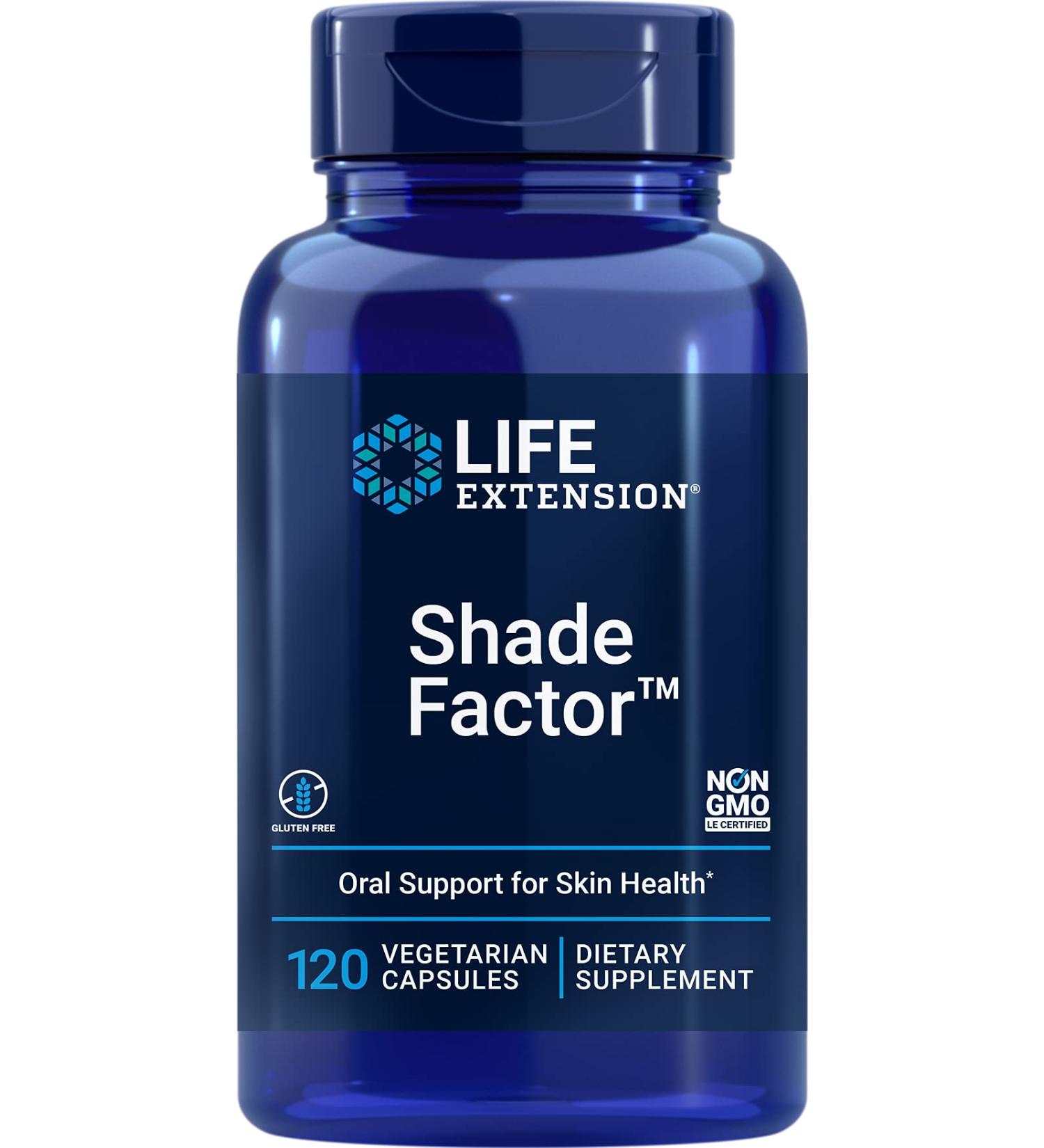 Life Extension Shade Factor 120 Veg Capsules - Optimal Sun Protection & Antioxidant Support - Buy Online on GoSupps.com