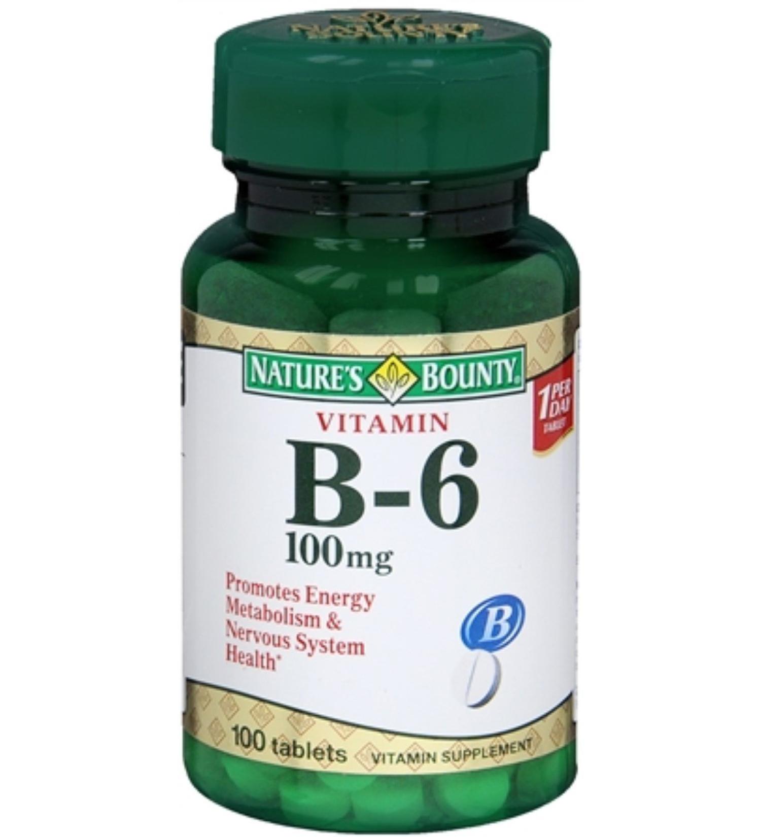 Nb Vit B6 100 Mg Size 100s Nature'S Bounty Vitamin B6 100mg Tablets 100 Count