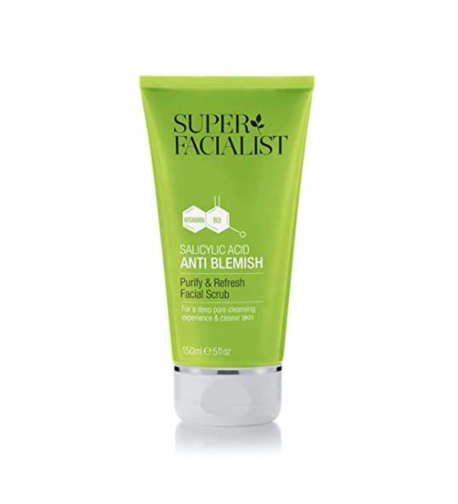 Super Facialist Salicylic Acid Anti Blemish Face Scrub - Acne Treatment & Blackhead Remover - Vegan 150ml - Buy Online on GoSupps.com