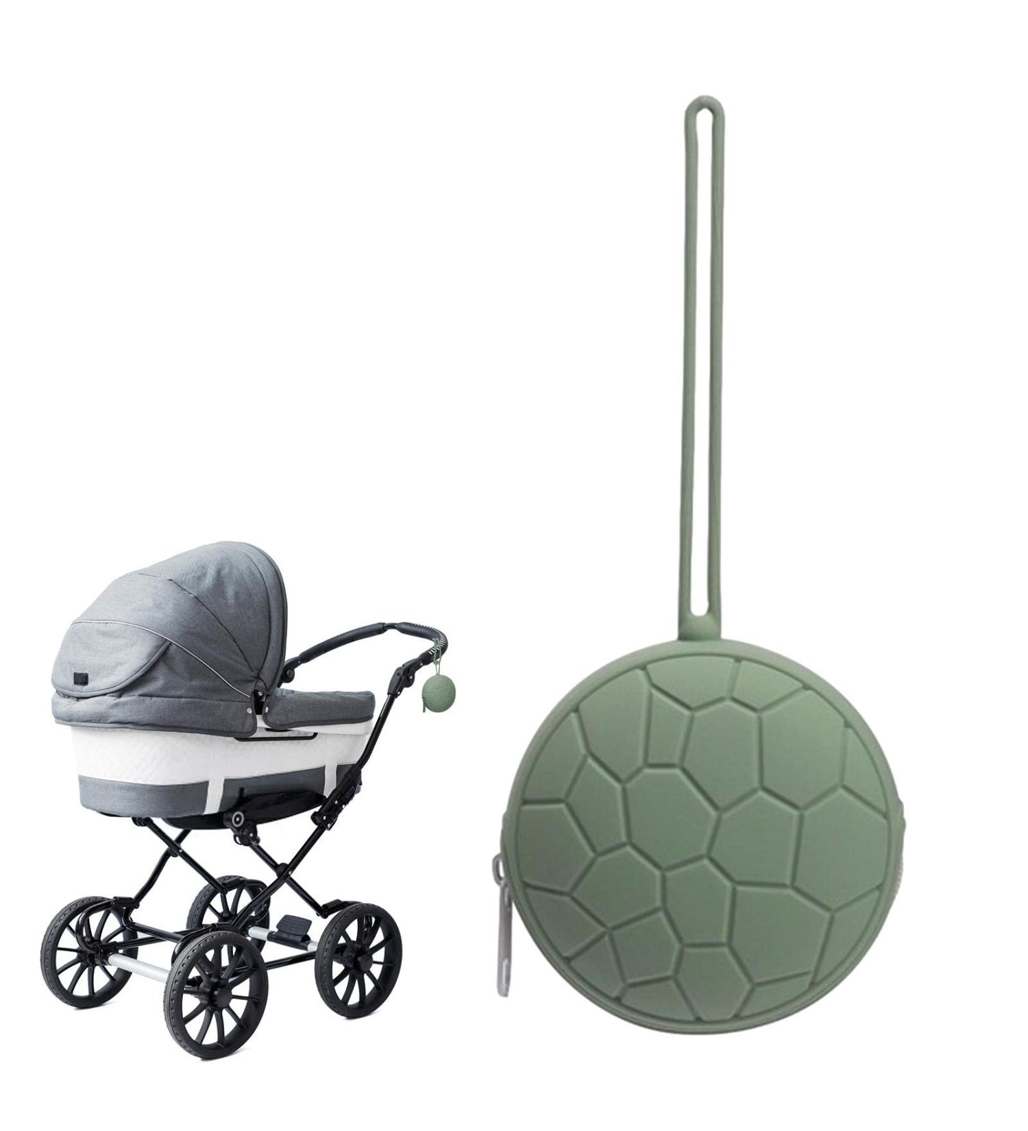 Baok Silicone Pacifier Travel Case | Portable Pacifier Holder with Zip Lanyard | Diaper Bag & Stroller Accessory in Green - Buy Online on GoSupps.com