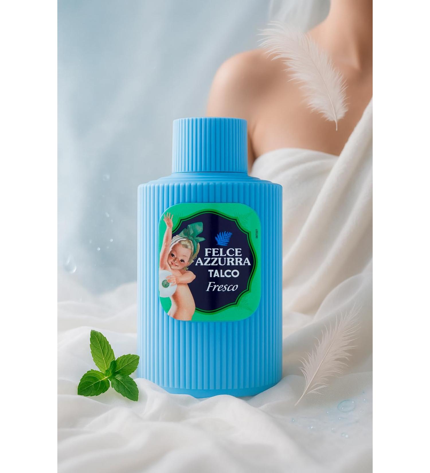 Straw Felce Azzurra Talc Fresco scented talc 200 g refreshing body powder for soft skin adult baby talc after shower care Made in Italy - Buy Online on GoSupps.com