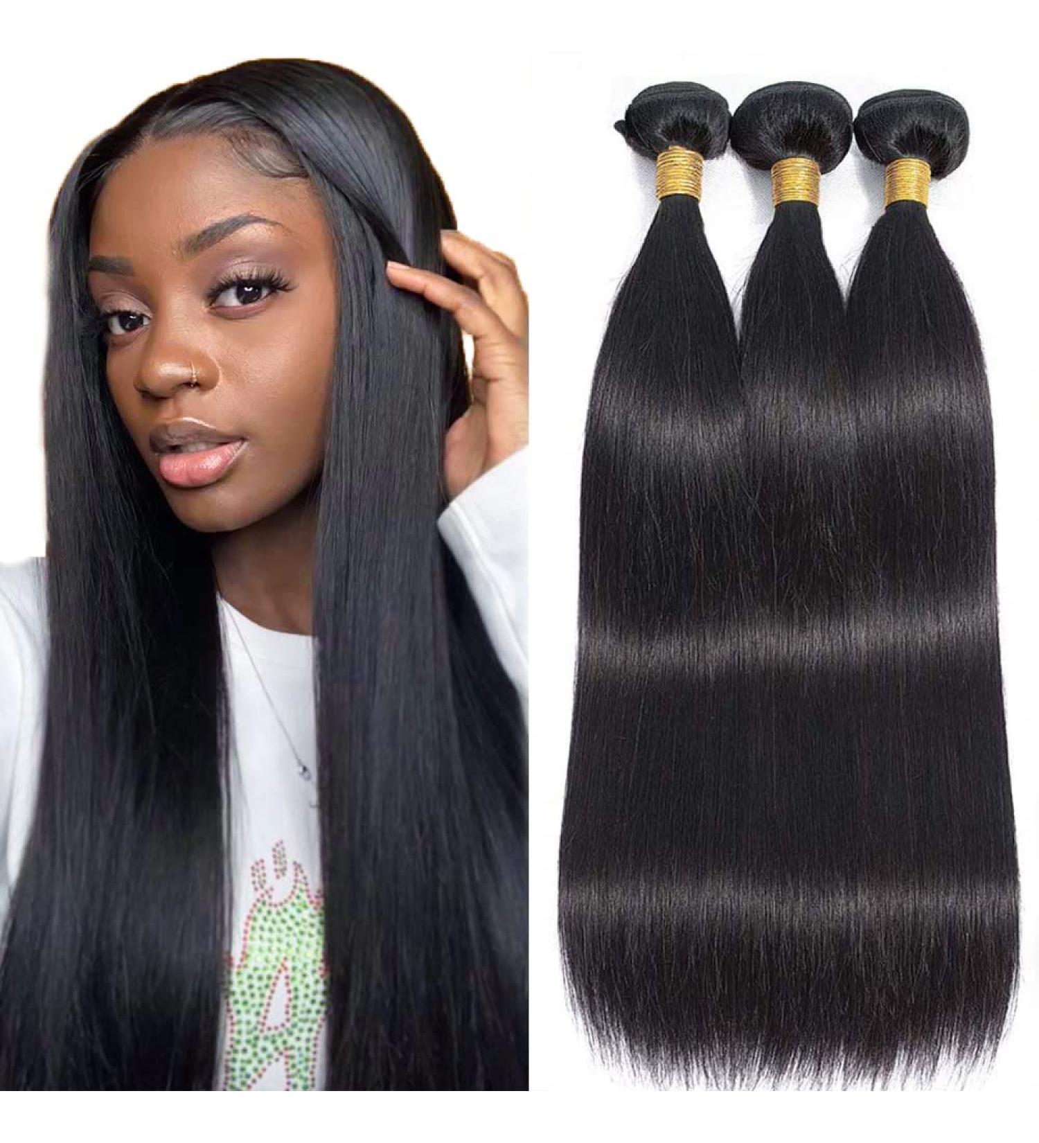 10A Brazilian Straight Hair Bundles - 22 24 26 Inch Virgin Human Hair Weave - Natural Color 3 Bundles - Buy Online on GoSupps.com