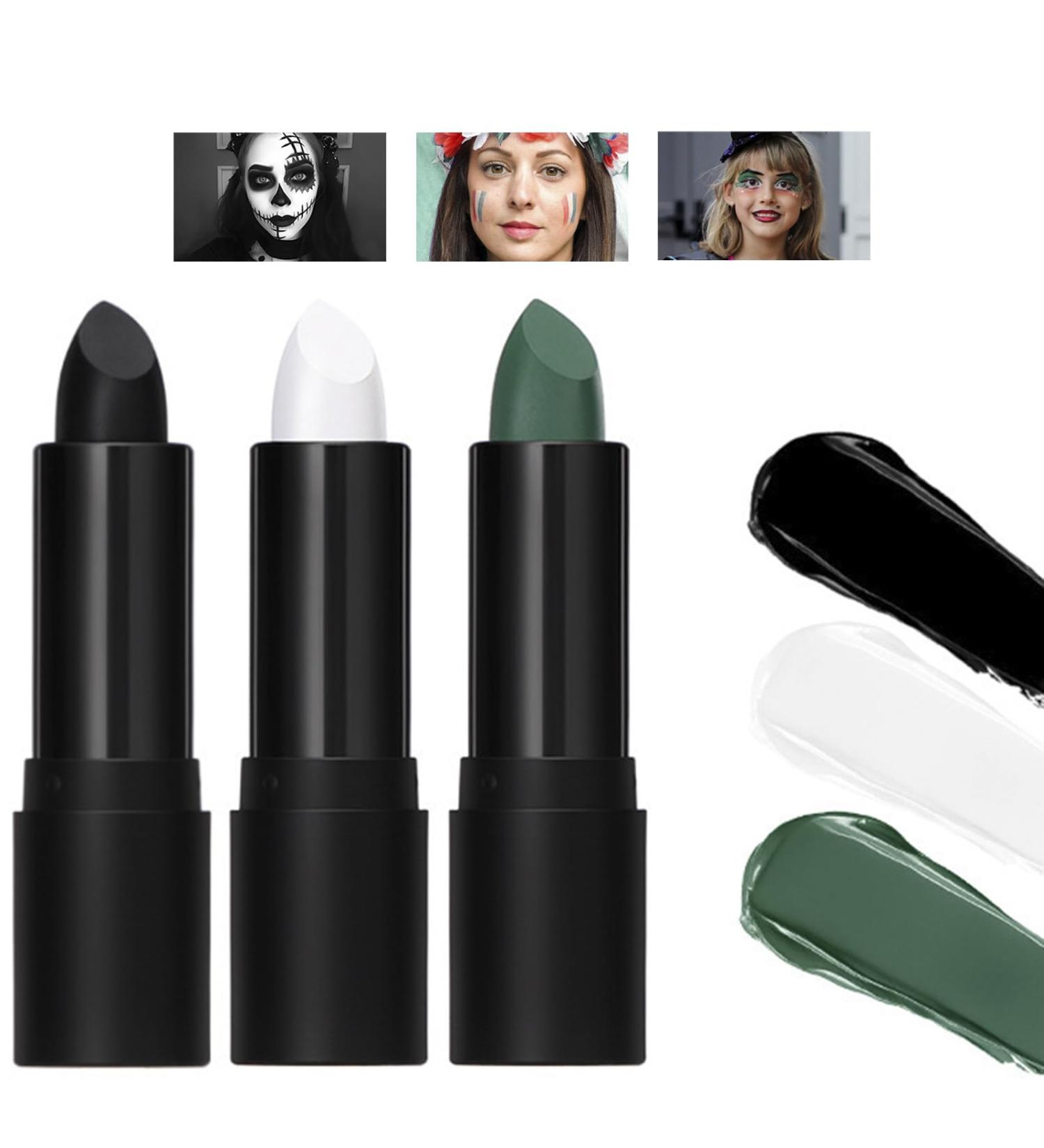 hslfuai 3Pcs Black Eyeshadow Stick for BaseballFootballSoftballLacrosse Easy to Apply Sports Eyeshadow Stick Long Lasting Halloween Face Painting Cosplay Makeup Natural - Buy Online on GoSupps.com