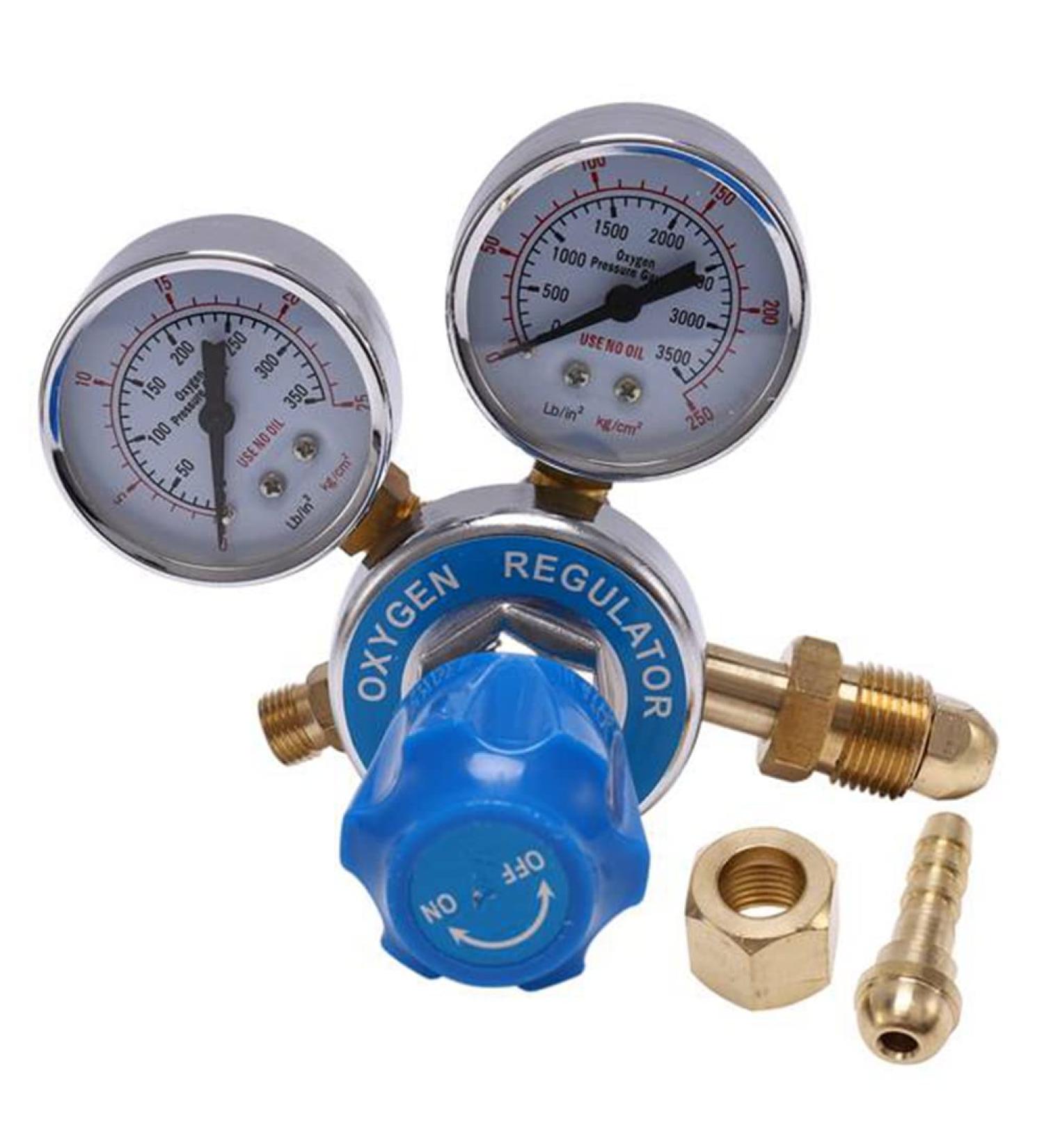 wemee Oxygen Gas Bottle Regulators O2 Reducing Pressure Inhaler Double Gauge Regulator Oxygen Tank Regulator - Buy Online on GoSupps.com