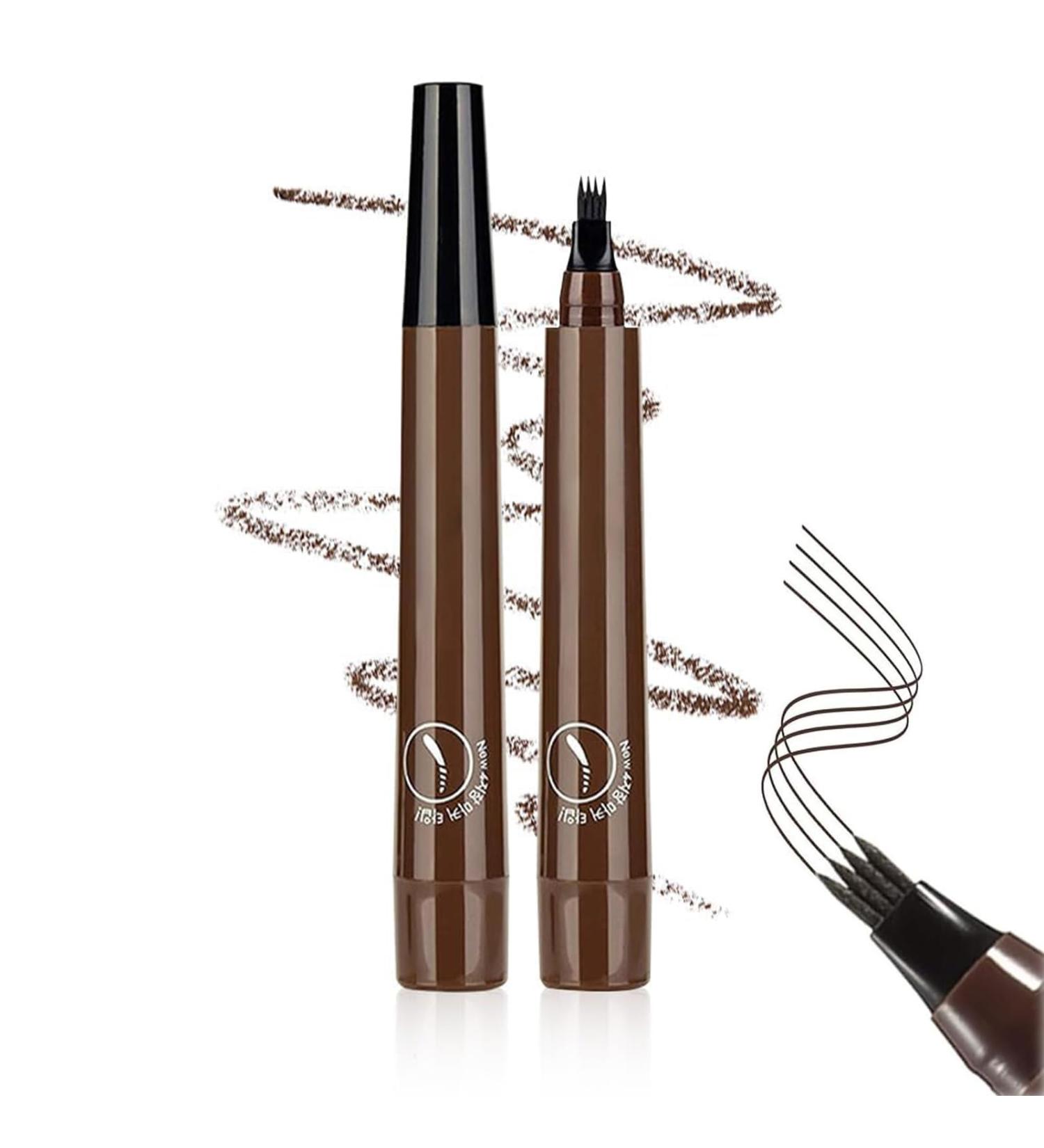 Nexavista - 4 Point Eyebrow Pencil Magic Eyebrow Pencil 3d Makefullbeauty Eyebrow Pen Magical Precise Waterproof Brow Pen Natural Looking Brows Effortlessly (2*Dark Brown) - Buy Online on GoSupps.com
