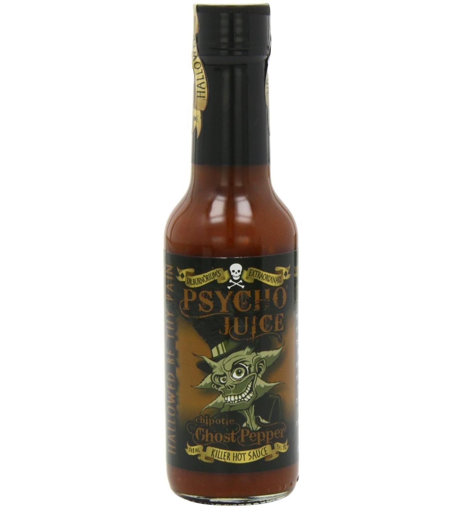 Psycho Juice Chipotle Ghost Pepper Hot Sauce 148ml - Intense Heat (1 Pack) - Buy Online on GoSupps.com