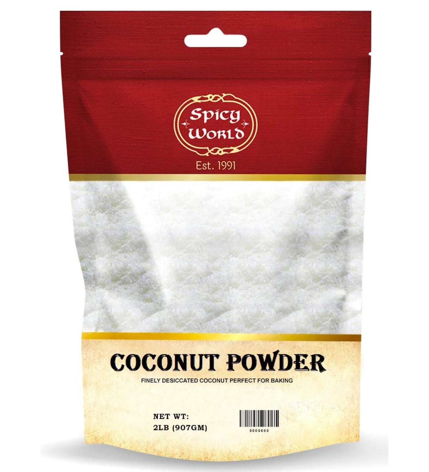 Spicy World Desiccated Coconut 2 Pound - Unsweetened & Finely Shredded