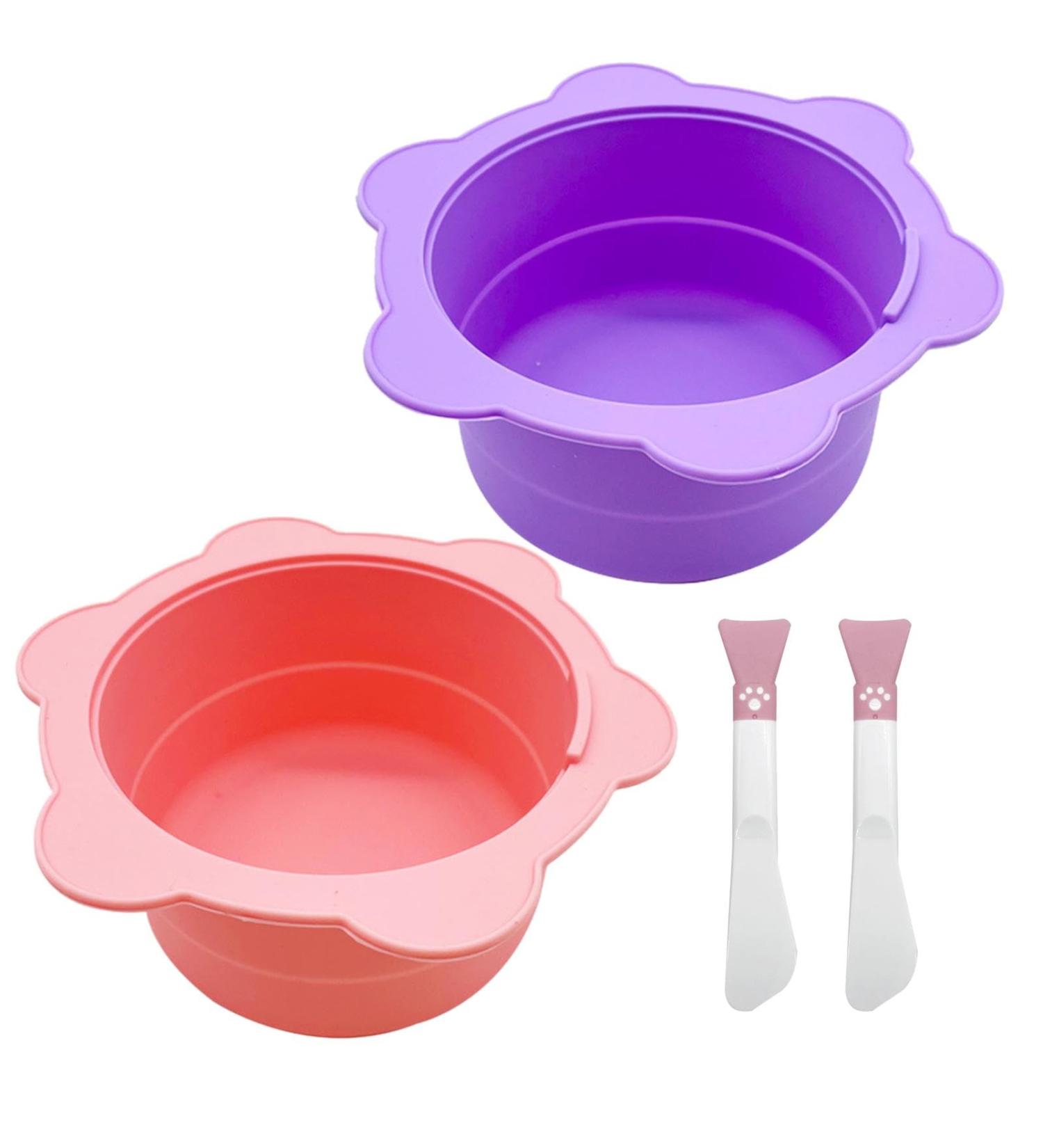 2PC Silicone Wax Warm Bowl Set - Reusable Liner & Spatulas | Non-Waxed Pot Replacement for Wax Melts - Buy Online on GoSupps.com