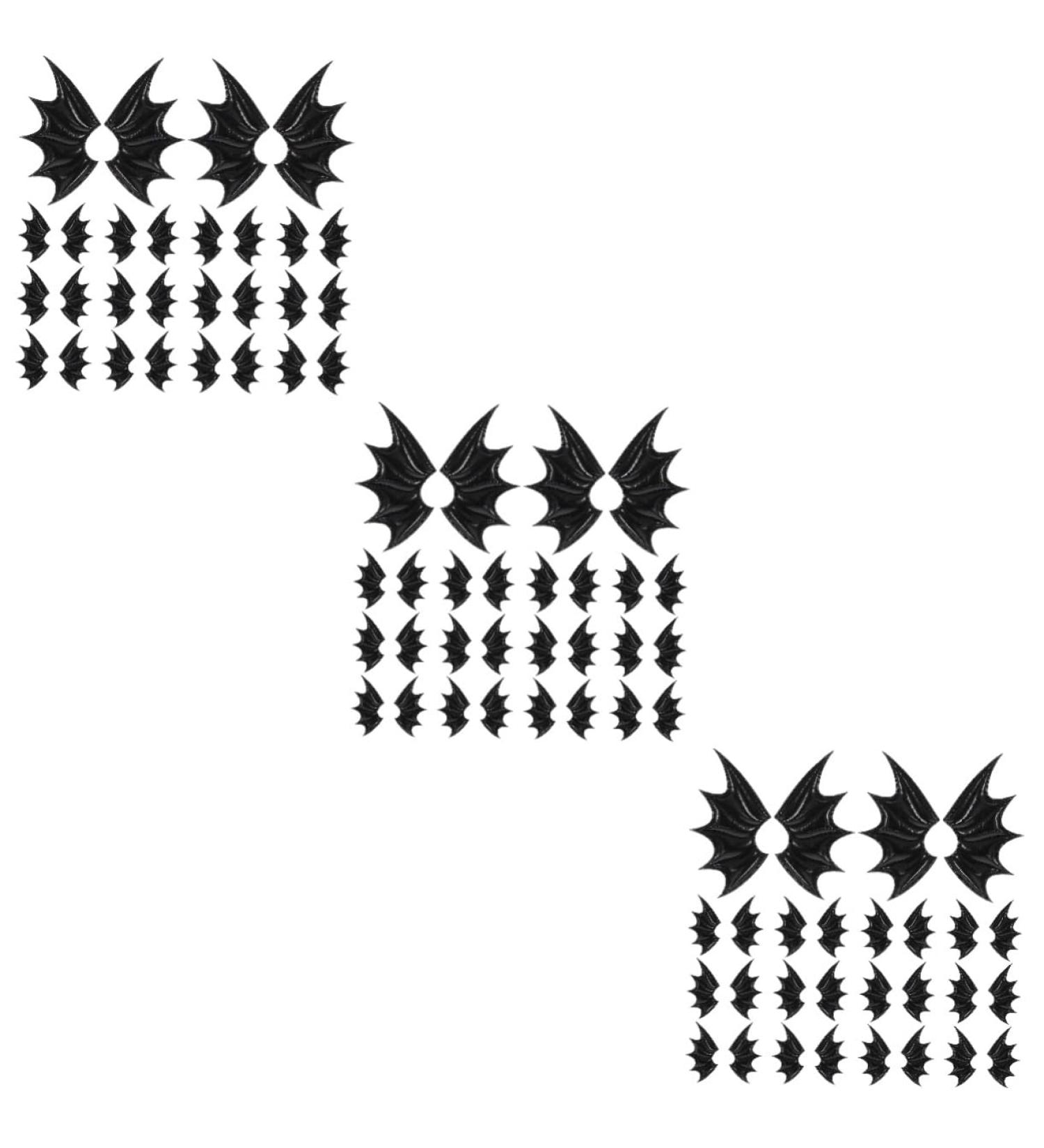 COHEALI 45 Pairs Diy Ears Wings Black Outfits Decor Evil Wings Evil Wing Accessories Hair Accessories Glossy - Buy Online on GoSupps.com