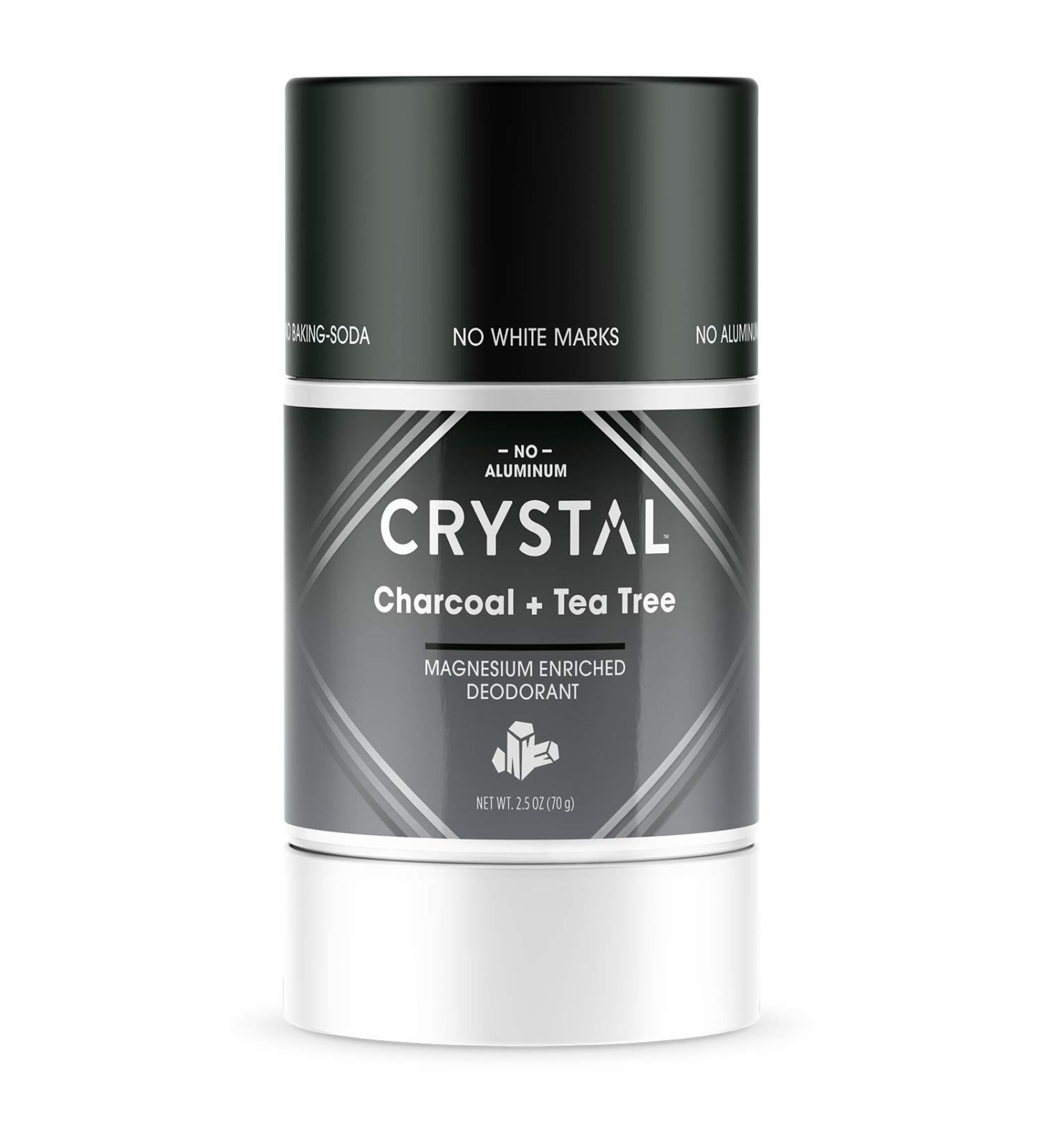 Crystal Body Deodorant - Magnesium Charcoal + Tea Tree 2.5 oz | Natural, Long-Lasting Odor Protection - Buy Online on GoSupps.com