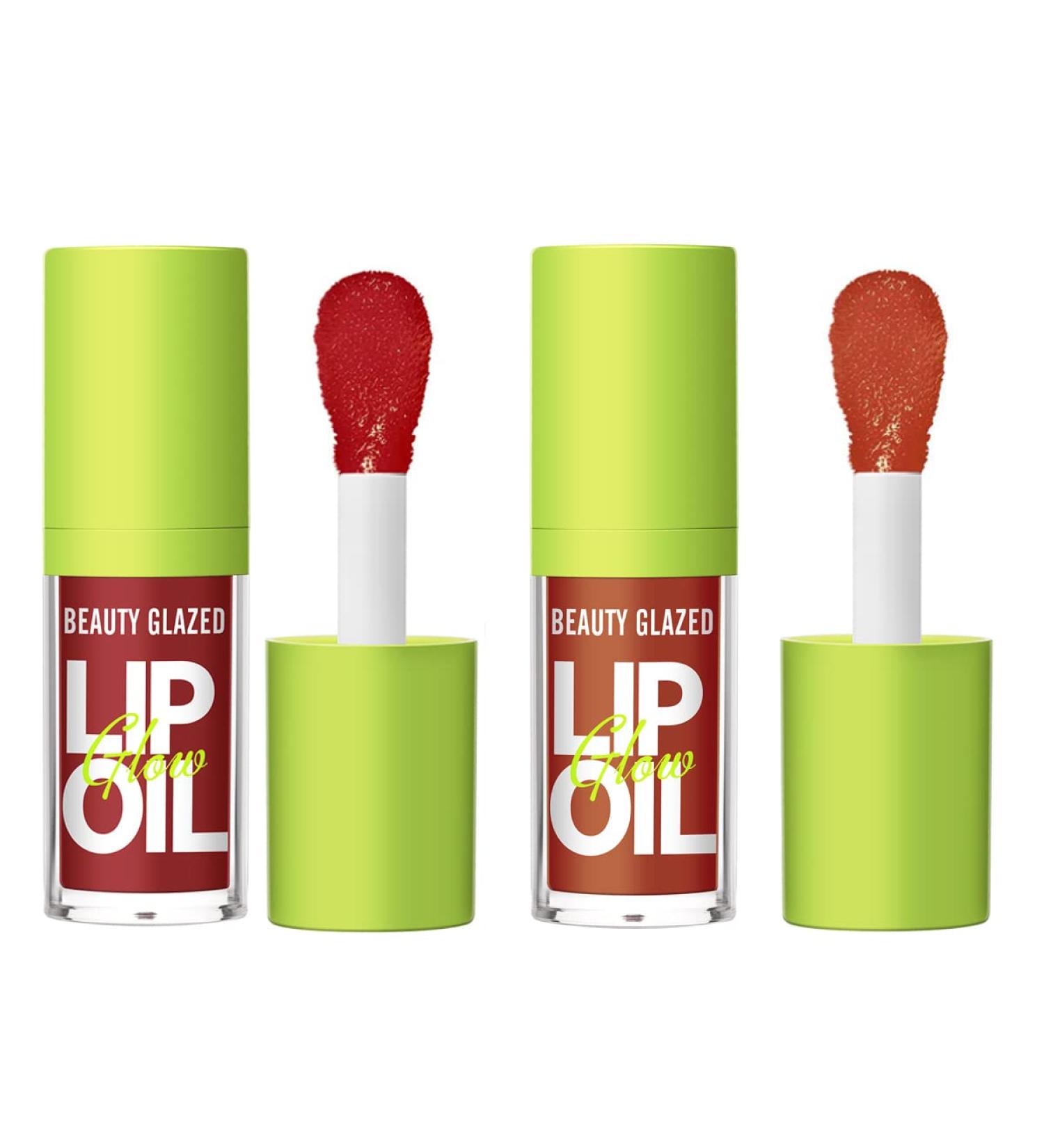 Beauty Glazed Big Brush Head Lip Oil - Ultra-Hydrating & Nourishing Gloss for Shiny, Vegan Lips - Non-Sticky Formula (105 PASSION & 106 FUSE 2) - Buy Online on GoSupps.com