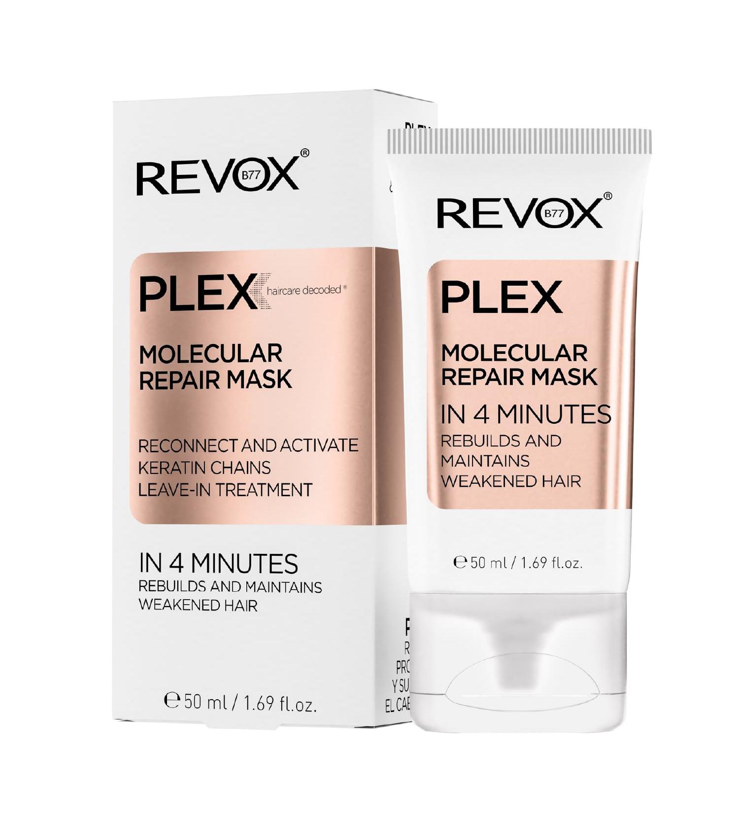 REVOX B77 - Masque R parateur Mol culaire Plex 50 ml R pare les Liaisons K ratiniques Renforce et Adoucit les Cheveux Ab m s Pr vient les Pointes Fourchues Cheveux Visiblement Plus Brillants - Buy Online on GoSupps.com