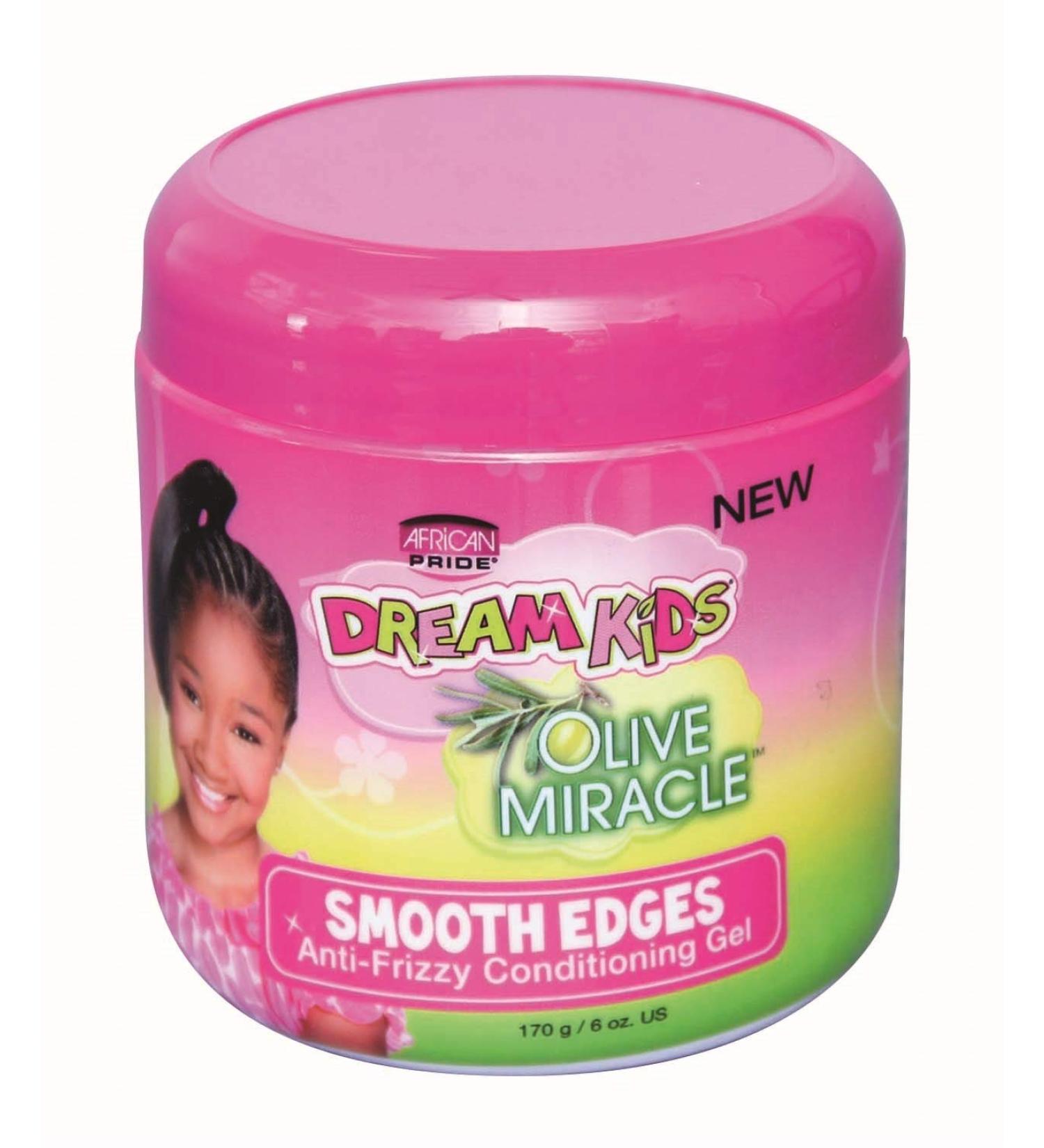 African Pride Dream Kids Olive Miracle Anti-Frizzy Conditioning Gel Smooth Edges 170 g/6 oz by AFRICAN PRIDE