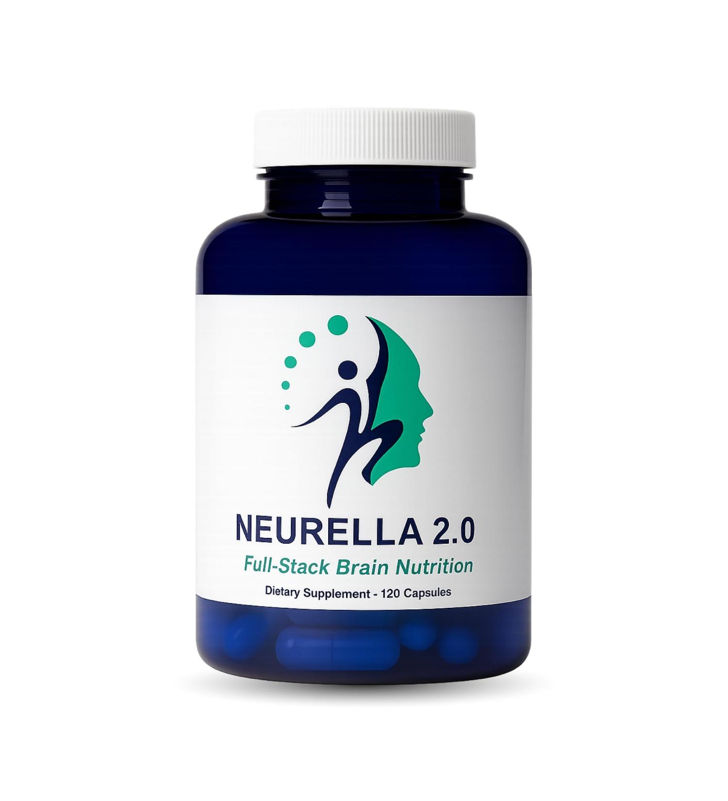 Neurella 2.0 Nootropic Brain Supplement Adult Cognitive Health & Neuro Support, Brain Supplements for Memory and Focus with NAC Supplement, Ashwagandha & B12 Vitamins for Women & Men, 120 Capsules - Buy Online on GoSupps.com