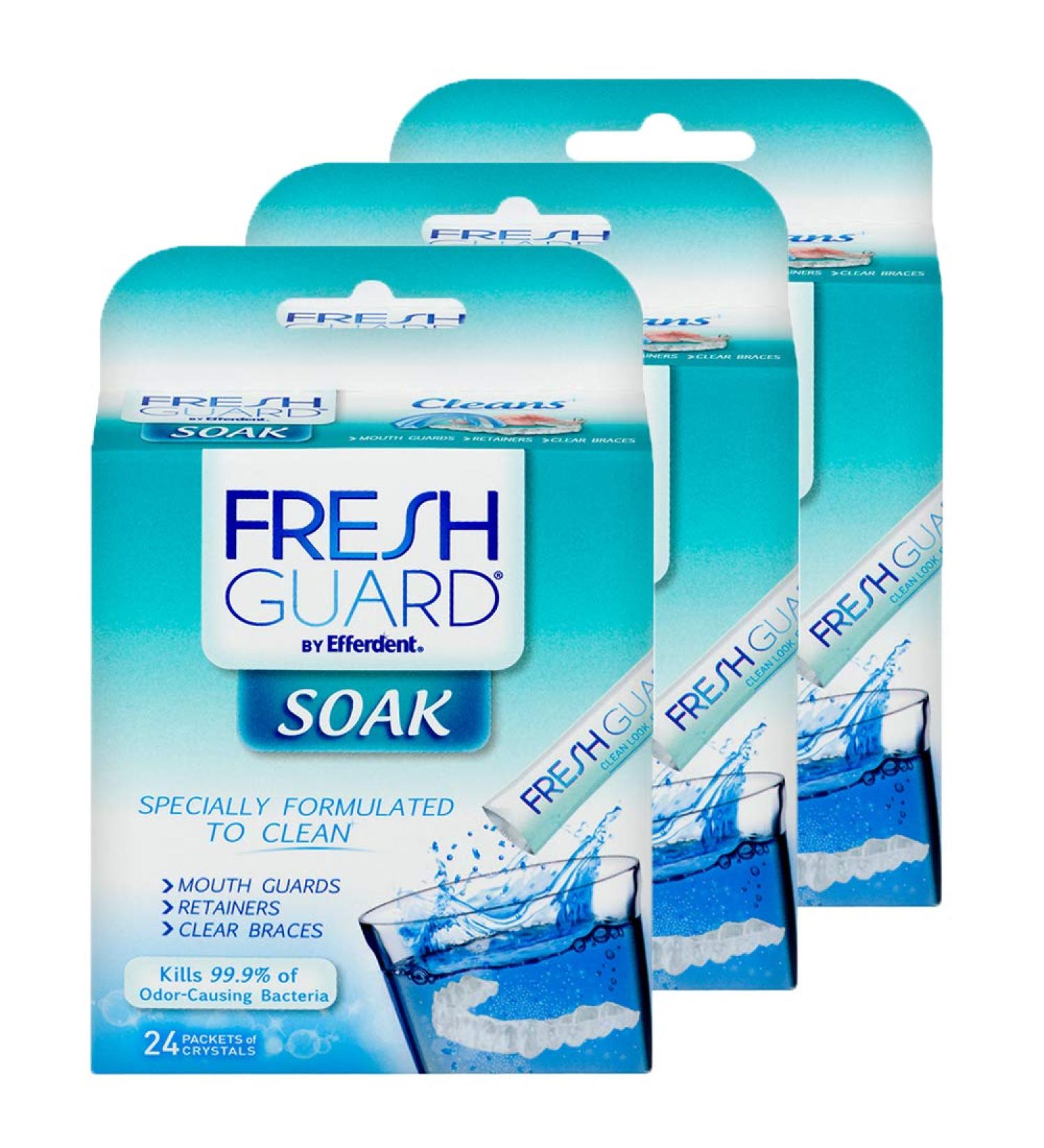 Efferdent Fresh Guard Soak - Cleans Guards & Retainers - 24ct (3 Pack) - Buy Online on GoSupps.com