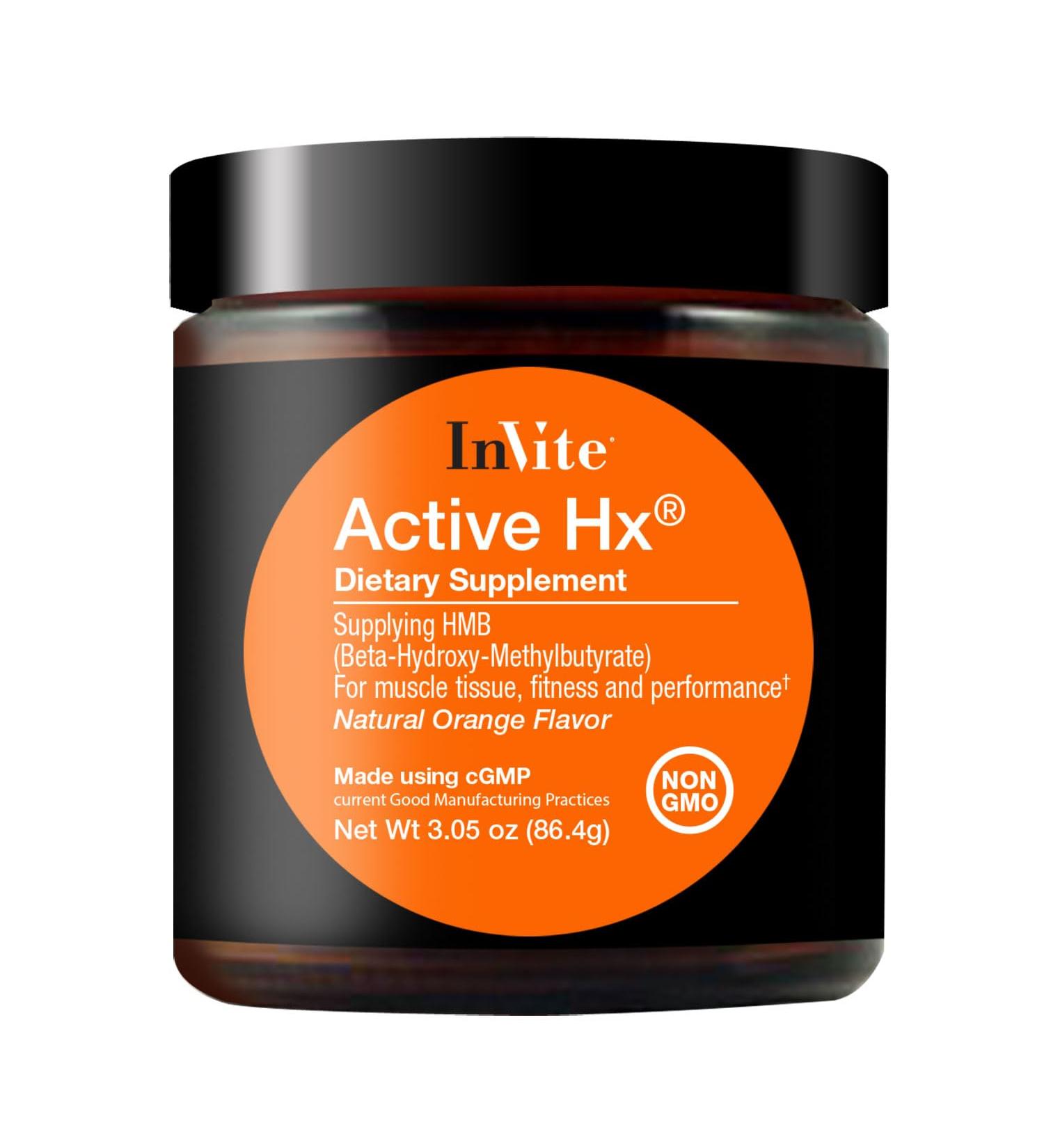 Invite Health Active Hx - Supports Muscle Function Muscle Recovery and Energy Balance - Provides HMB (Beta-Hydroxy-Methylbutyrate) 1.5 g Calcium 289 mg - 30 Servings - Buy Online on GoSupps.com