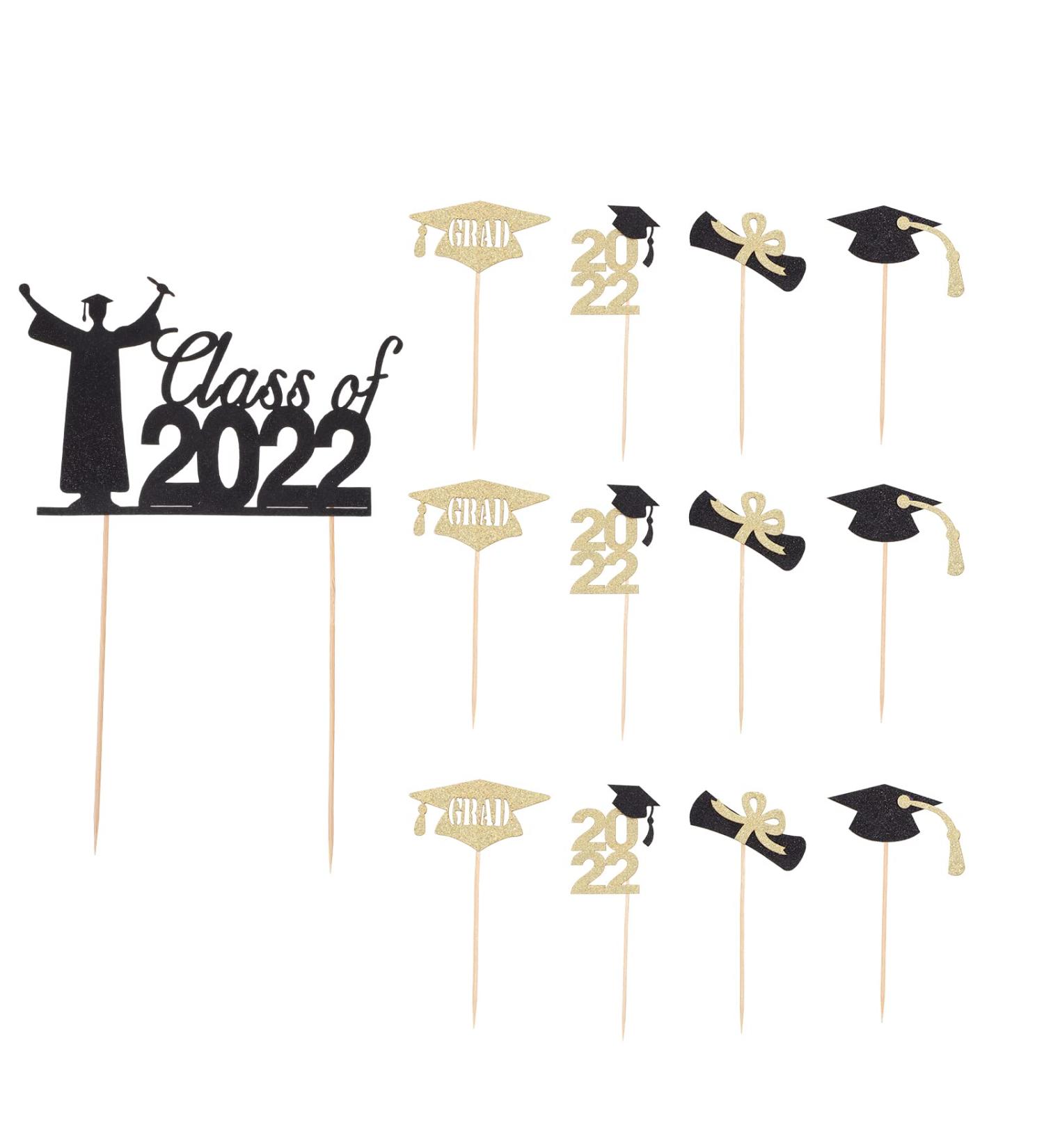13pcs Cupcake Topper Graduation 2022 Cake Picks Glitter - Buy Online on GoSupps.com
