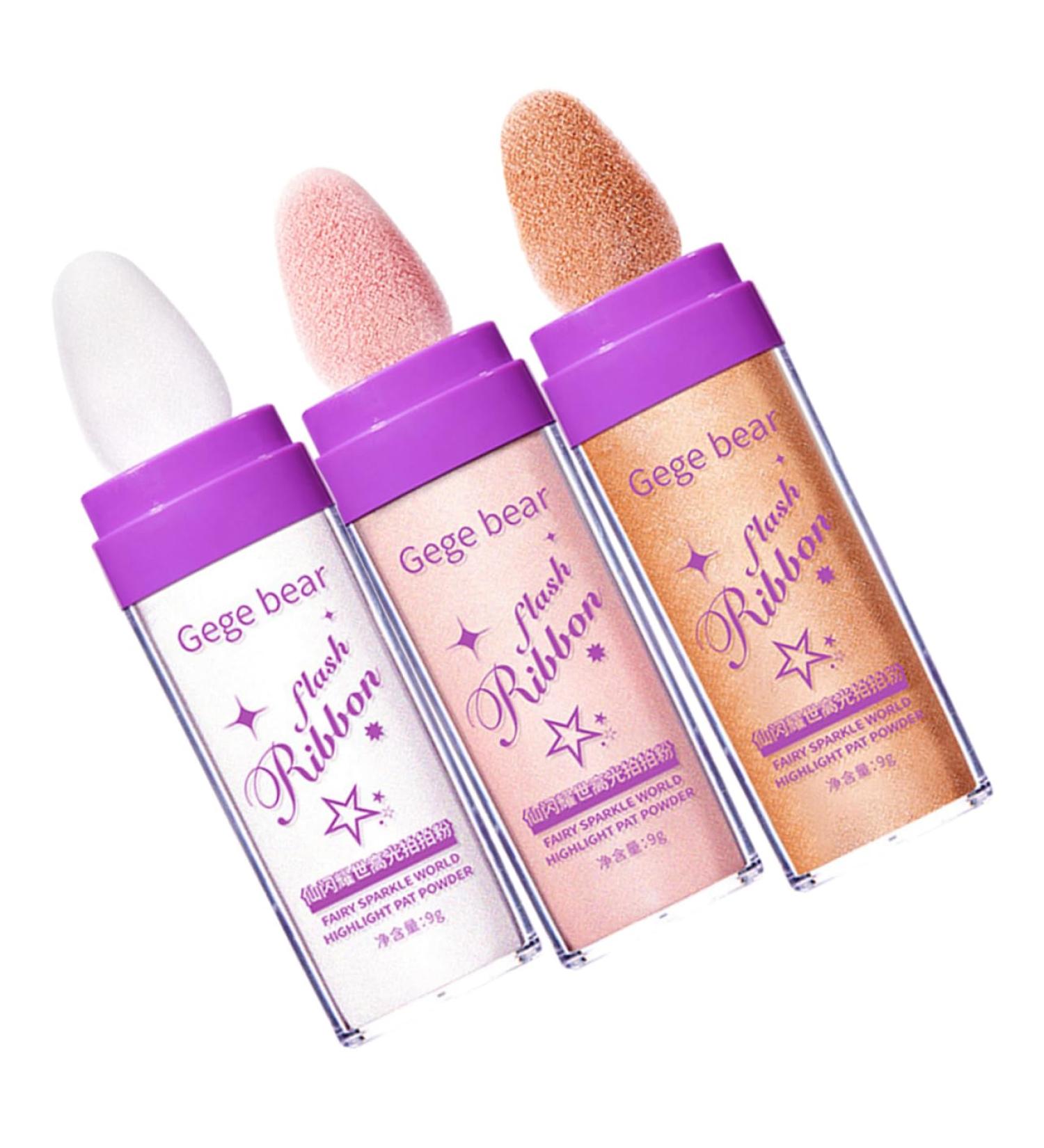 DRESSOOS 3pcs Highlight Pat Powder Arm Highlighter Highlight Patting Powder Makeup Highlighter Patting Glitter Highlighter Powder Women Body Highlighter Body Glitter - Buy Online on GoSupps.com