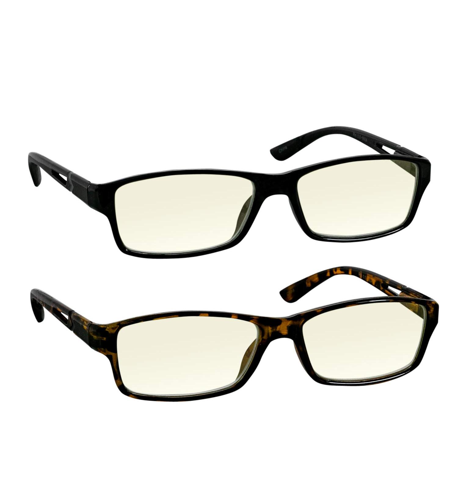 TruVision Blue Light Blocking Reading Glasses - 2 PK Black & Tortoise - 2.50 Strength | International Shipping Available - Buy Online on GoSupps.com