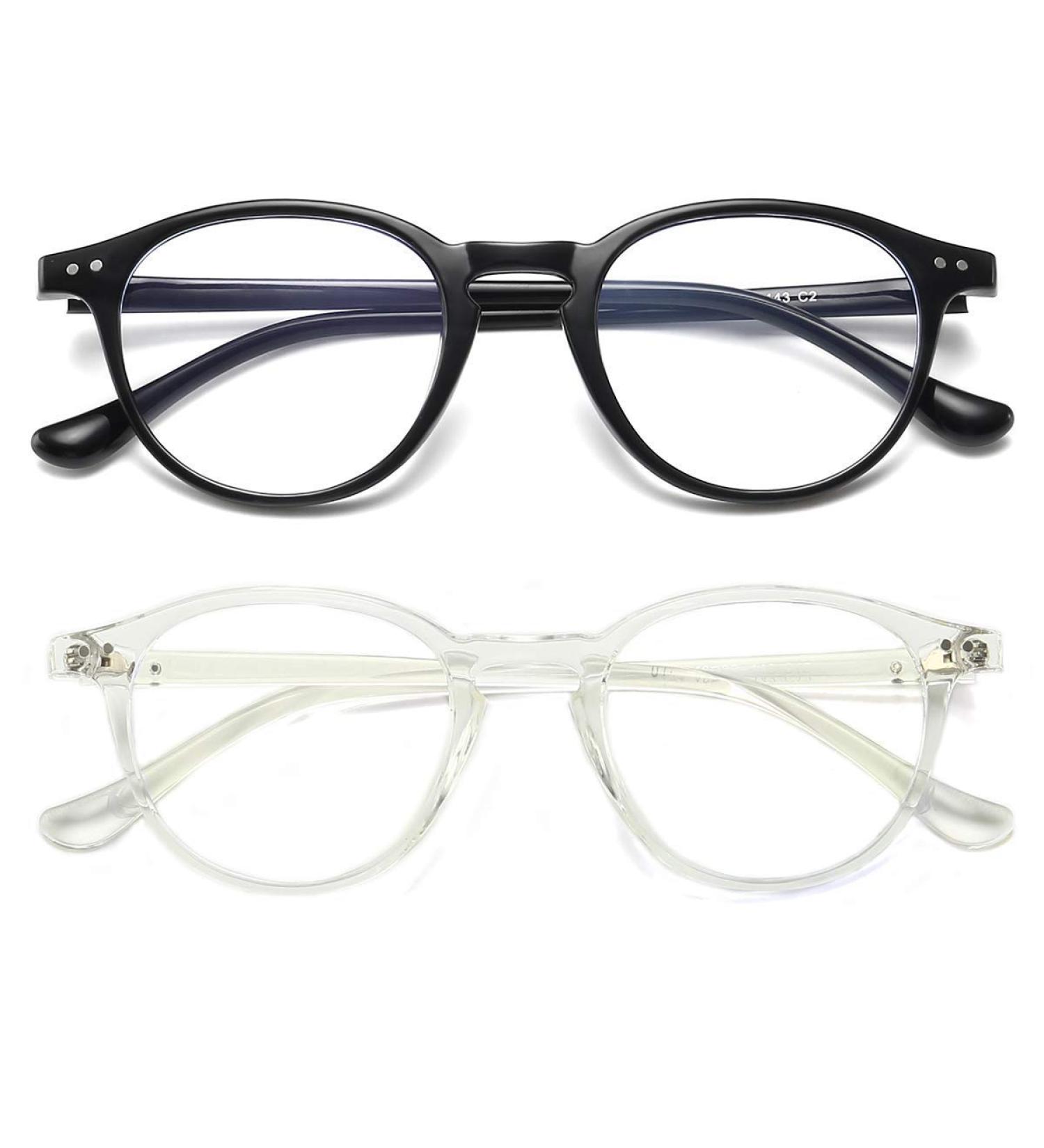 Dollger Blue Light Filter Glasses - Classic Round Frame Gaming Glasses for Men & Women - Anti-Blue Light Computer Glasses in Black & Transparent - Buy Online on GoSupps.com