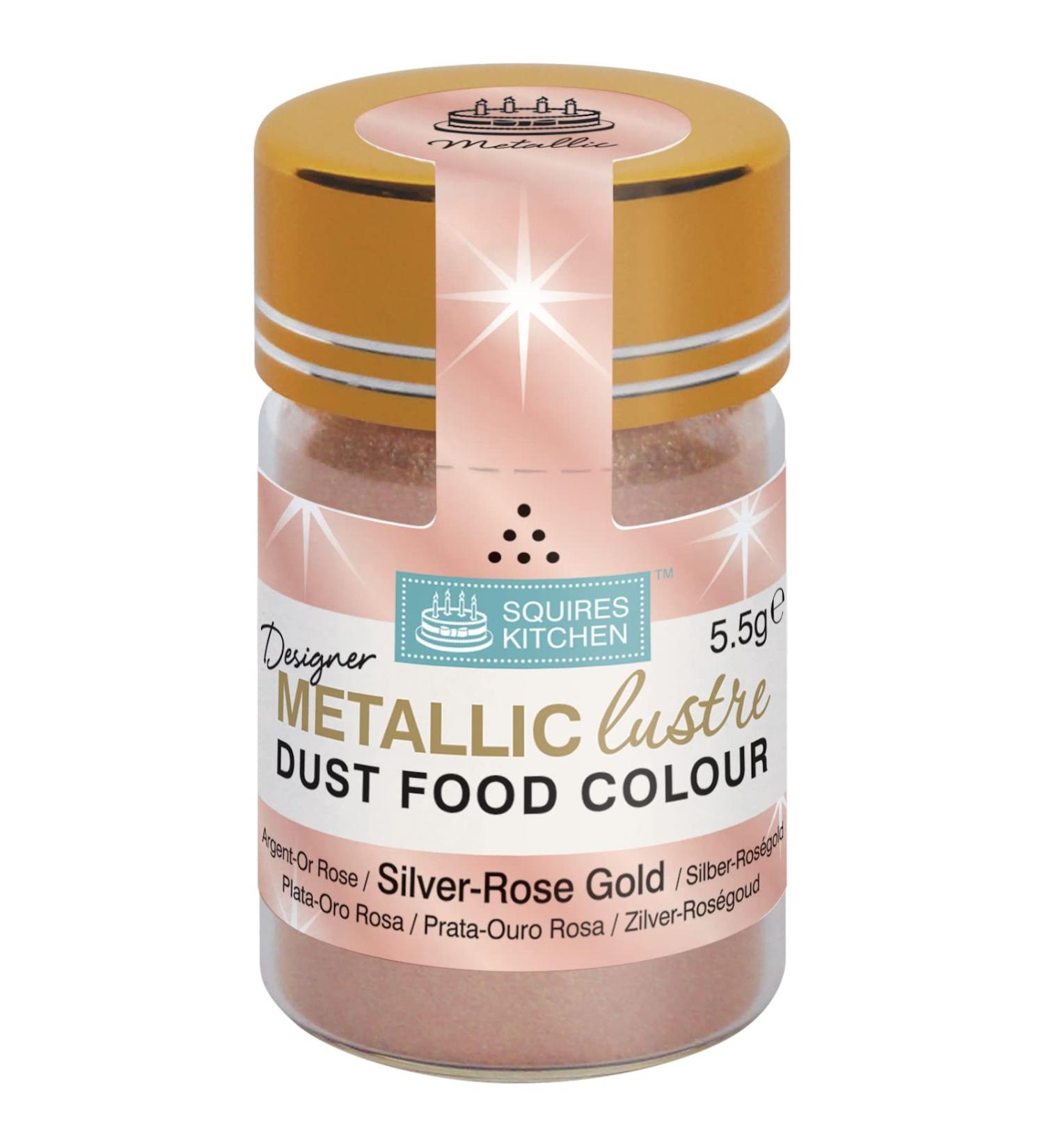 Squires Kitchen Metallic Lustre Dust - Silver Rose Gold 5.5g - Buy Online on GoSupps.com