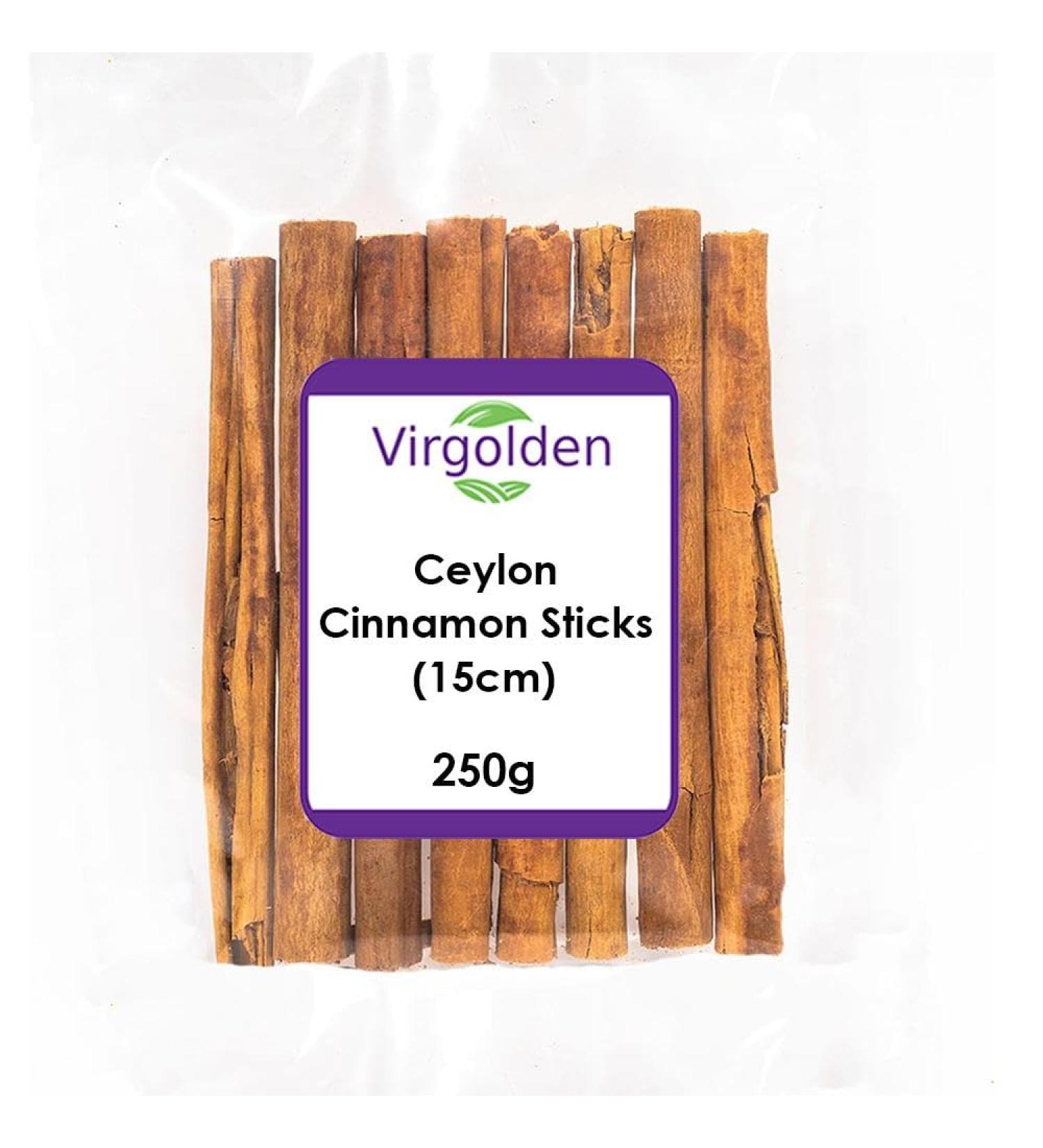 Ceylon Cinnamon Sticks (15cm) 250g by Virgolden - Buy Online on GoSupps.com