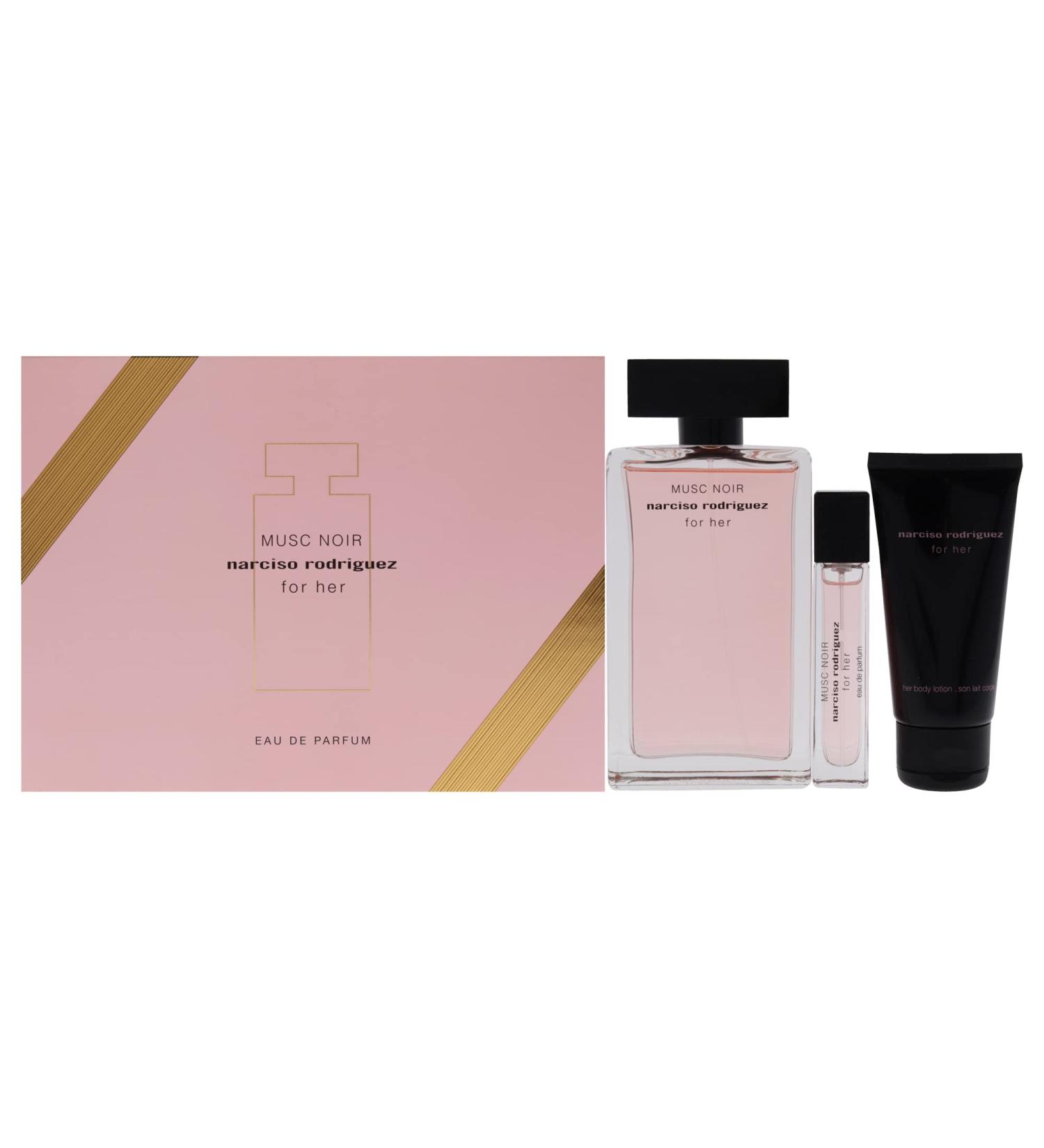 Narciso Rodriguez Musc Noir For Women 3 Piece Set (3.3 Ounce Eau De Parfum Spray + 1.6 Ounce Body Lotion + 0.33 Eau De Parfum Spray) - Buy Online on GoSupps.com