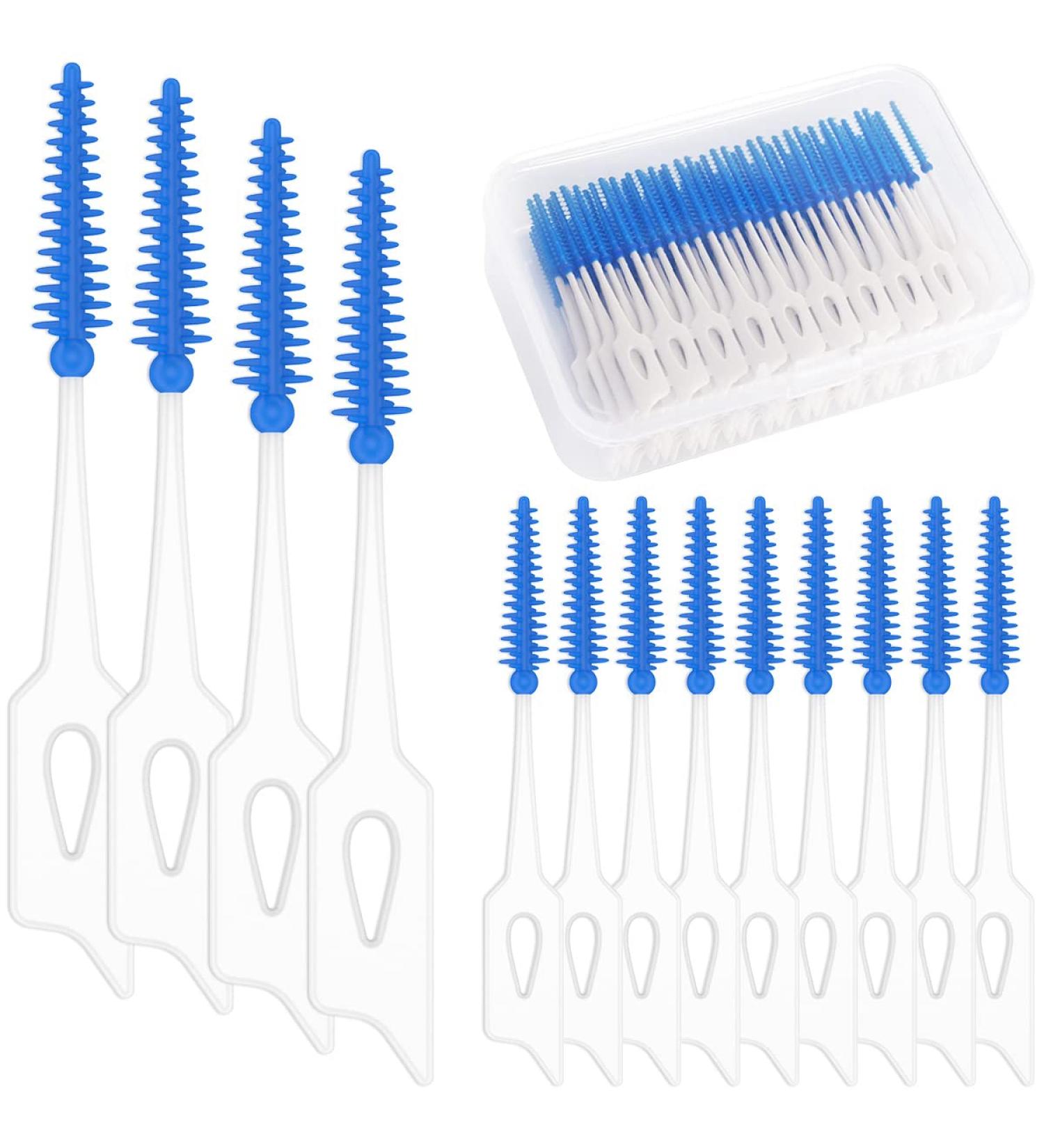 160pcs Soft Silicone Interdental Brushes - Blue Toothpicks for Effective Dental Care - Buy Online on GoSupps.com