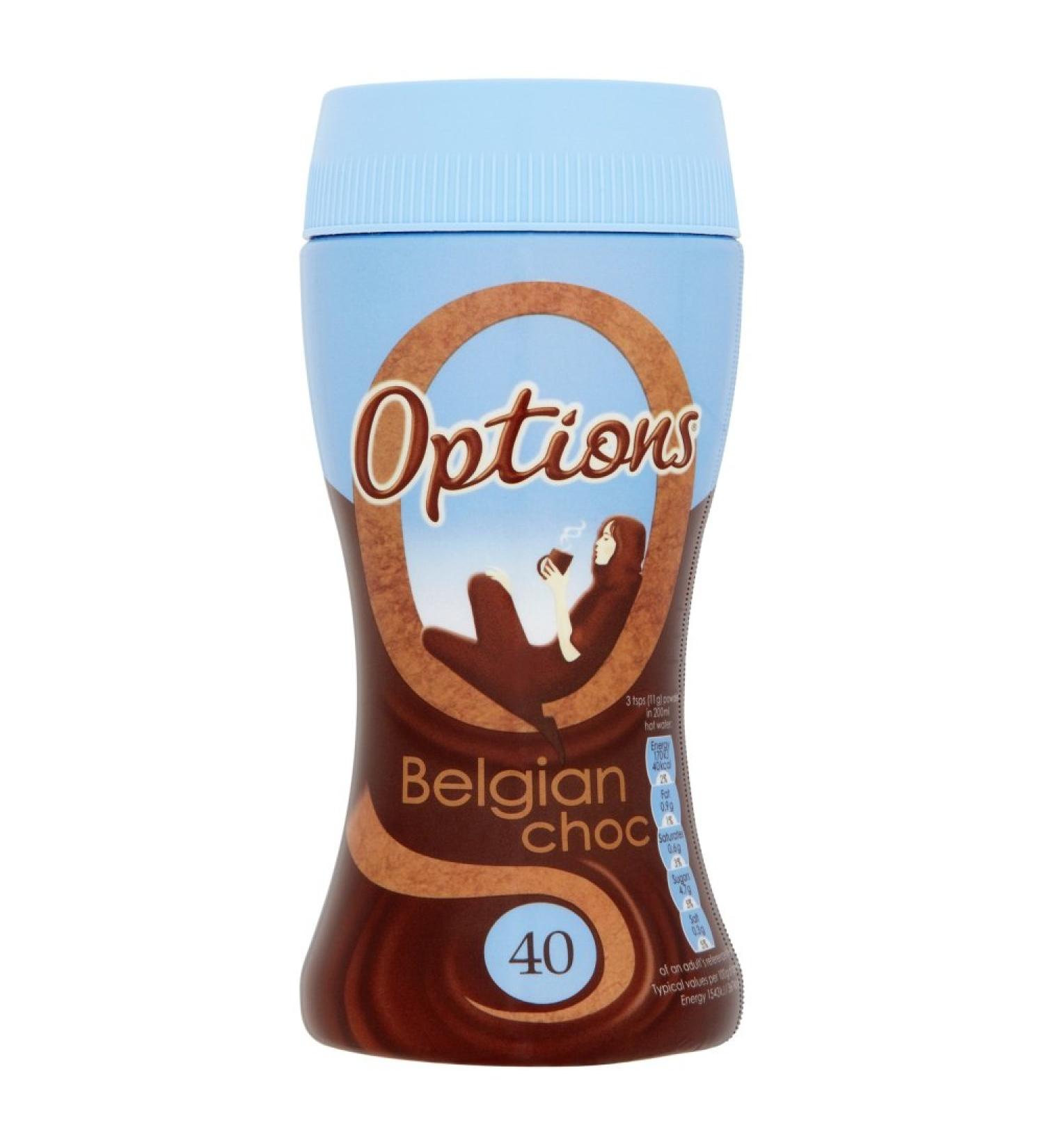 Options Belgian Chocolate Drink 220g - Buy Online on GoSupps.com