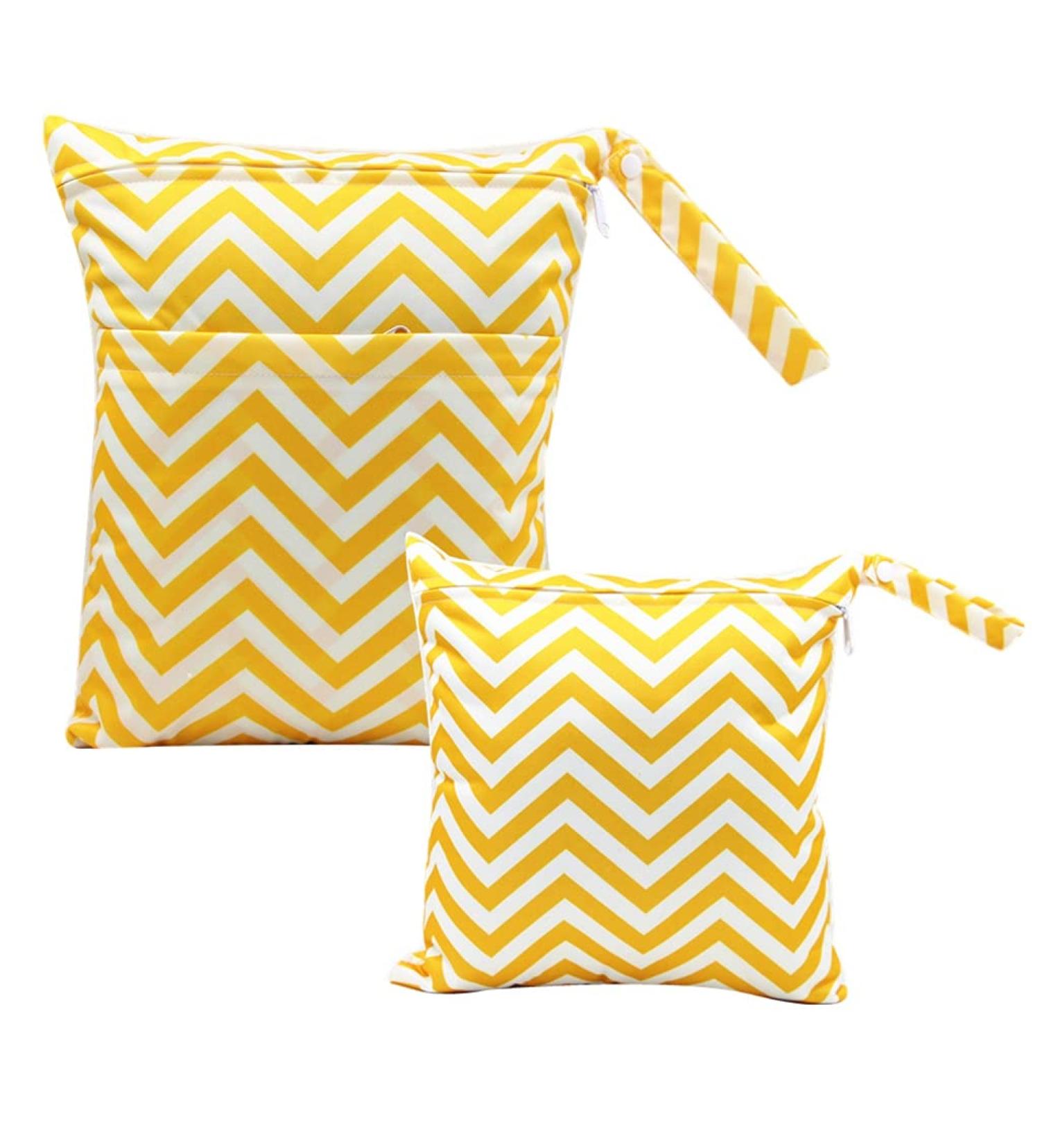Egurs Diaper Bag - Large & Medium Wetbag Set in Yellow Stripes for On-the-Go Parents | International Shipping Available - Buy Online on GoSupps.com