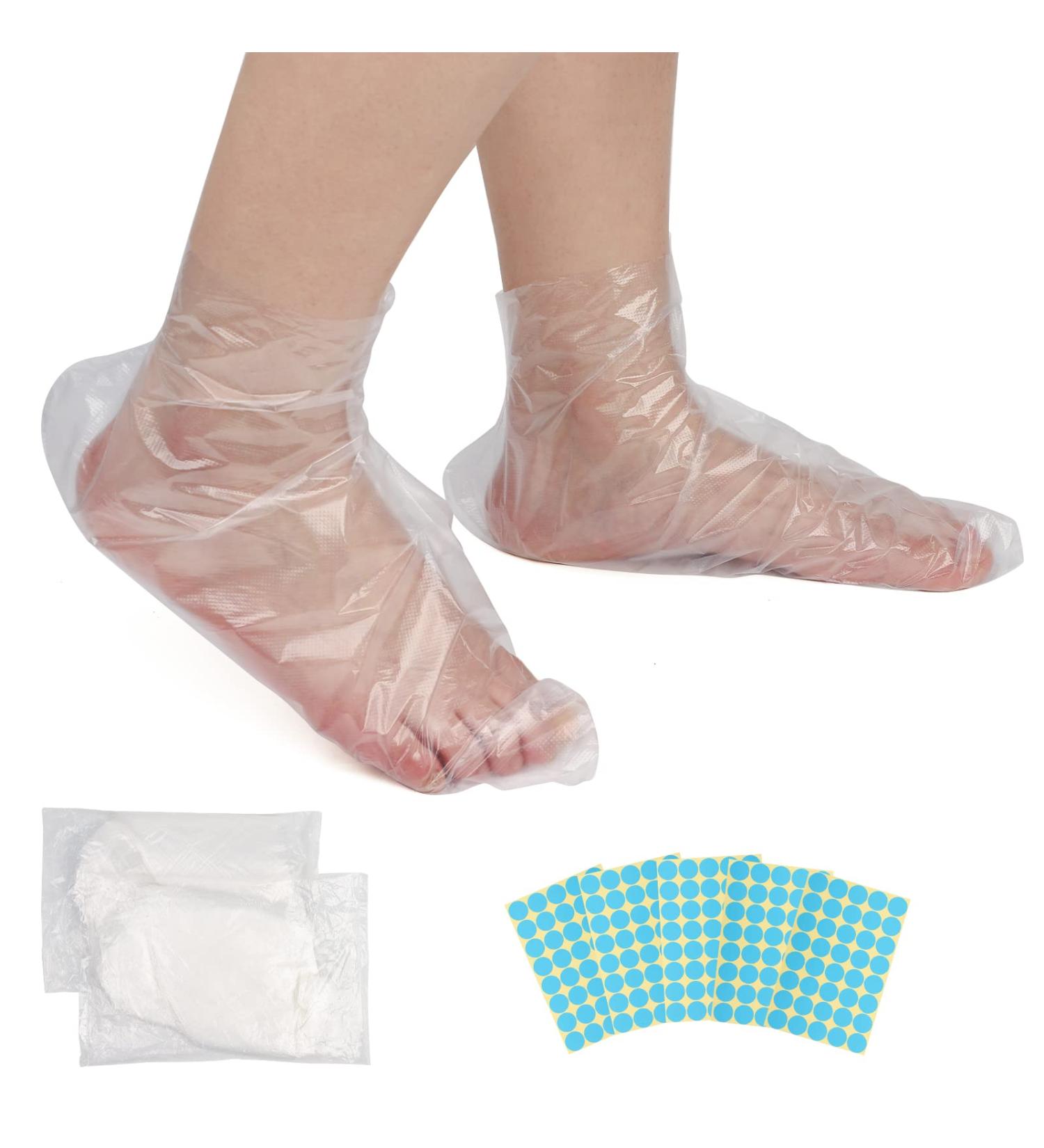 Segbeauty Paraffin Wax Liners for Foot - 200 Count Plastic Bags for Hot Wax Therapy with 200 Closure Stickers - Compatible with Therabath Paraffin Wax Machine - Buy Online on GoSupps.com