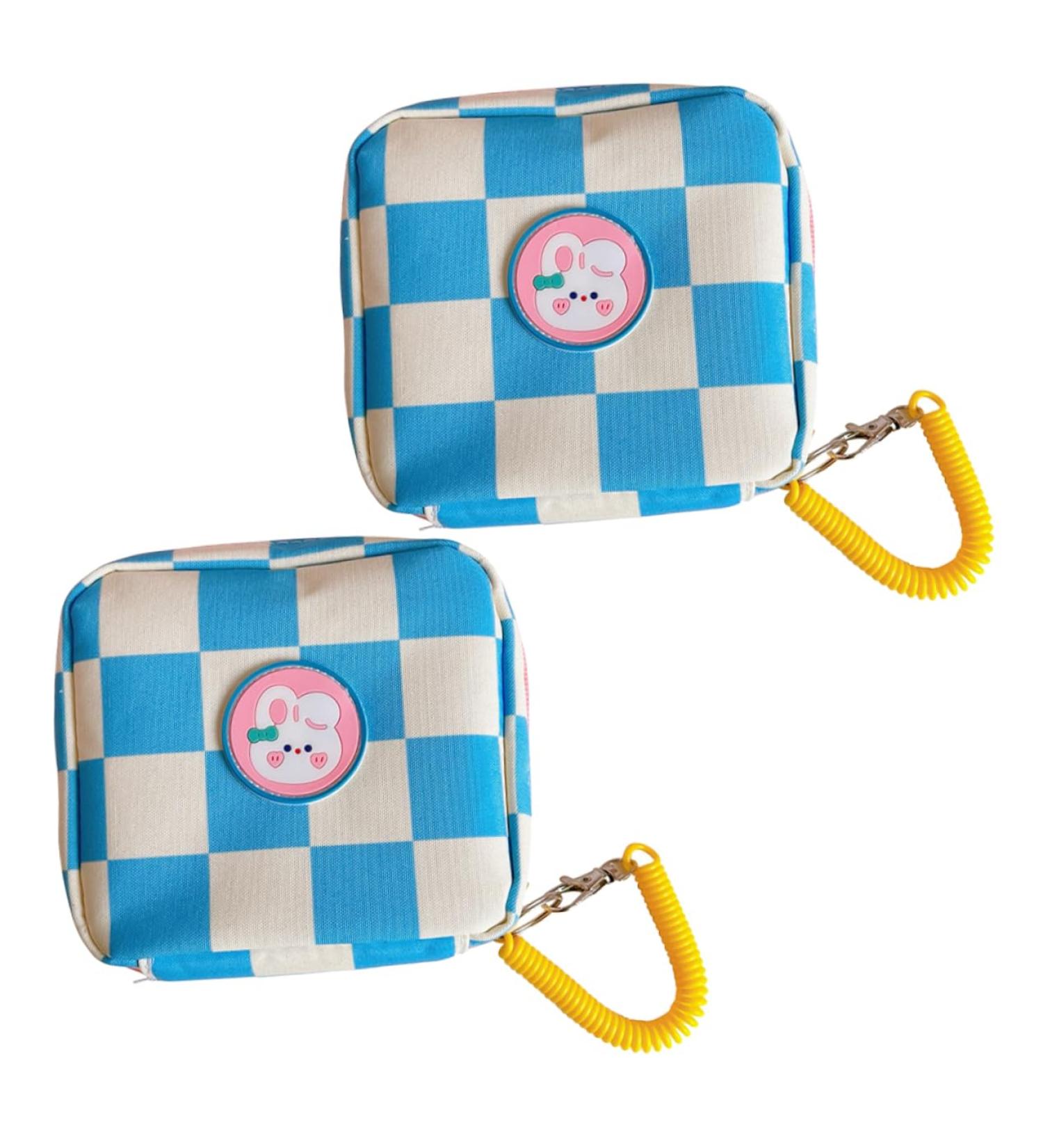 Adorable Cartoon Lipsticks Pouch with 2pcs Napkins - Portable Outdoor Bag Organizer for Tampons and Menstrual Pad Storage - Buy Online on GoSupps.com