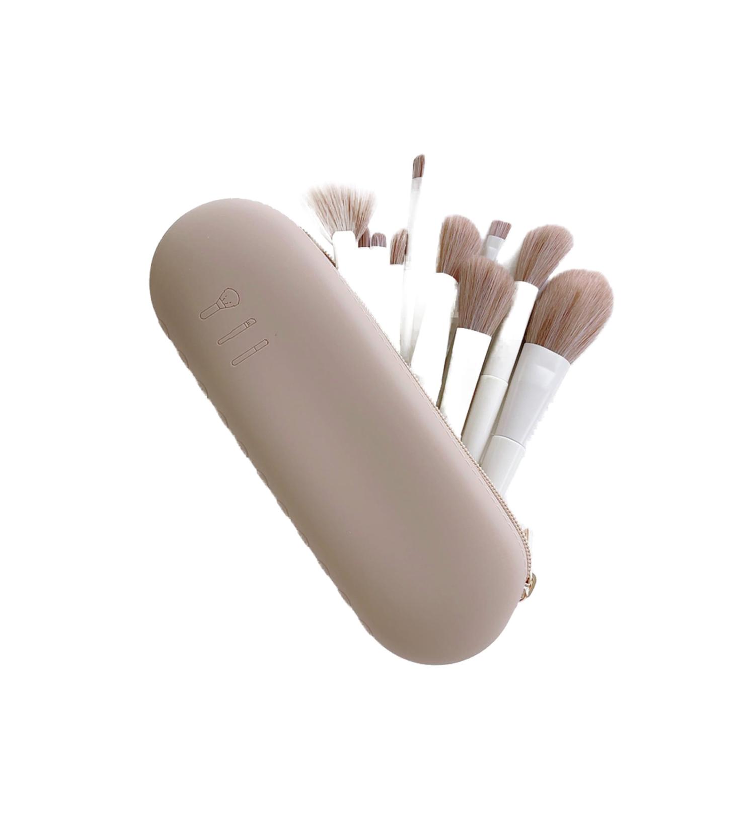 Portable Silicone Waterproof Makeup Brush Holder for Women - Stylish Champagne Organizer for Travel & Home - Buy Online on GoSupps.com