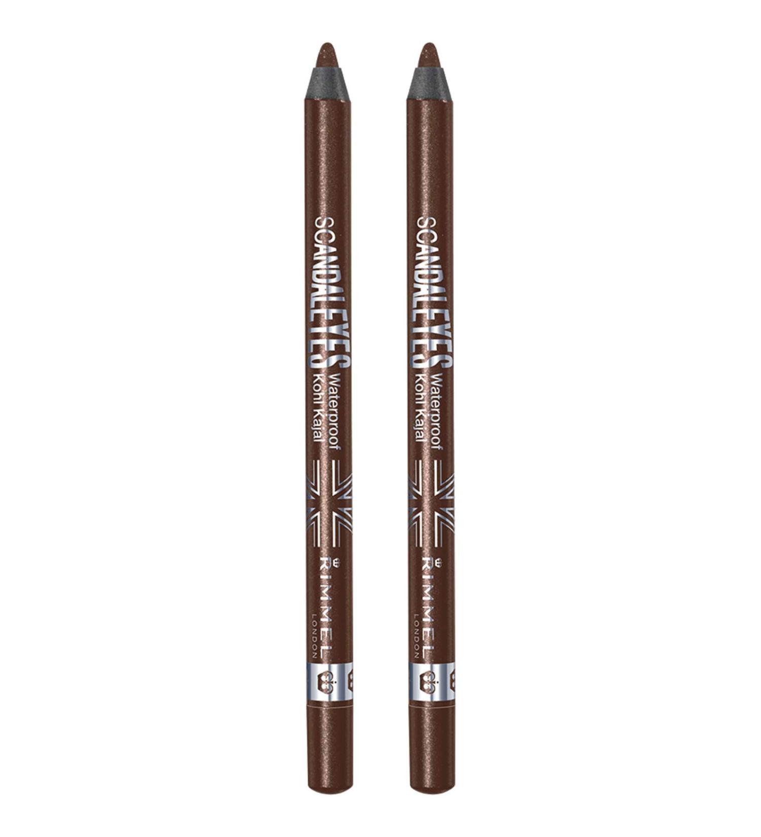 Rimmel Scandaleyes Waterproof Kohl Kajal Liner  Brown  0.02 oz  Pack of 2 BROWN 2 Count (Pack of 1)