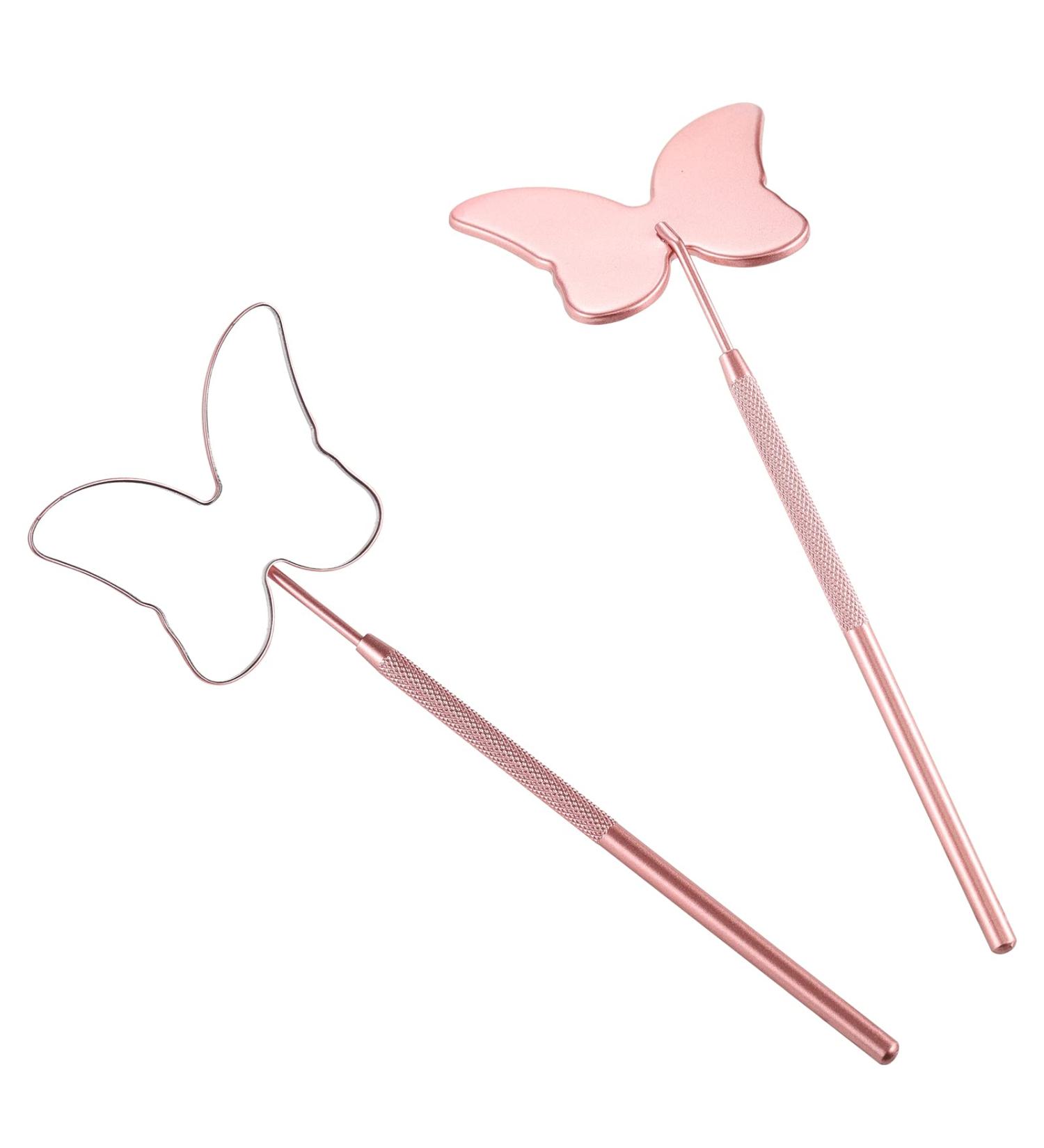 Miuffue Butterfly Lash Mirror - Stainless Steel Detachable Cute Pink Makeup Mirror for Lash Extensions - Buy Online on GoSupps.com