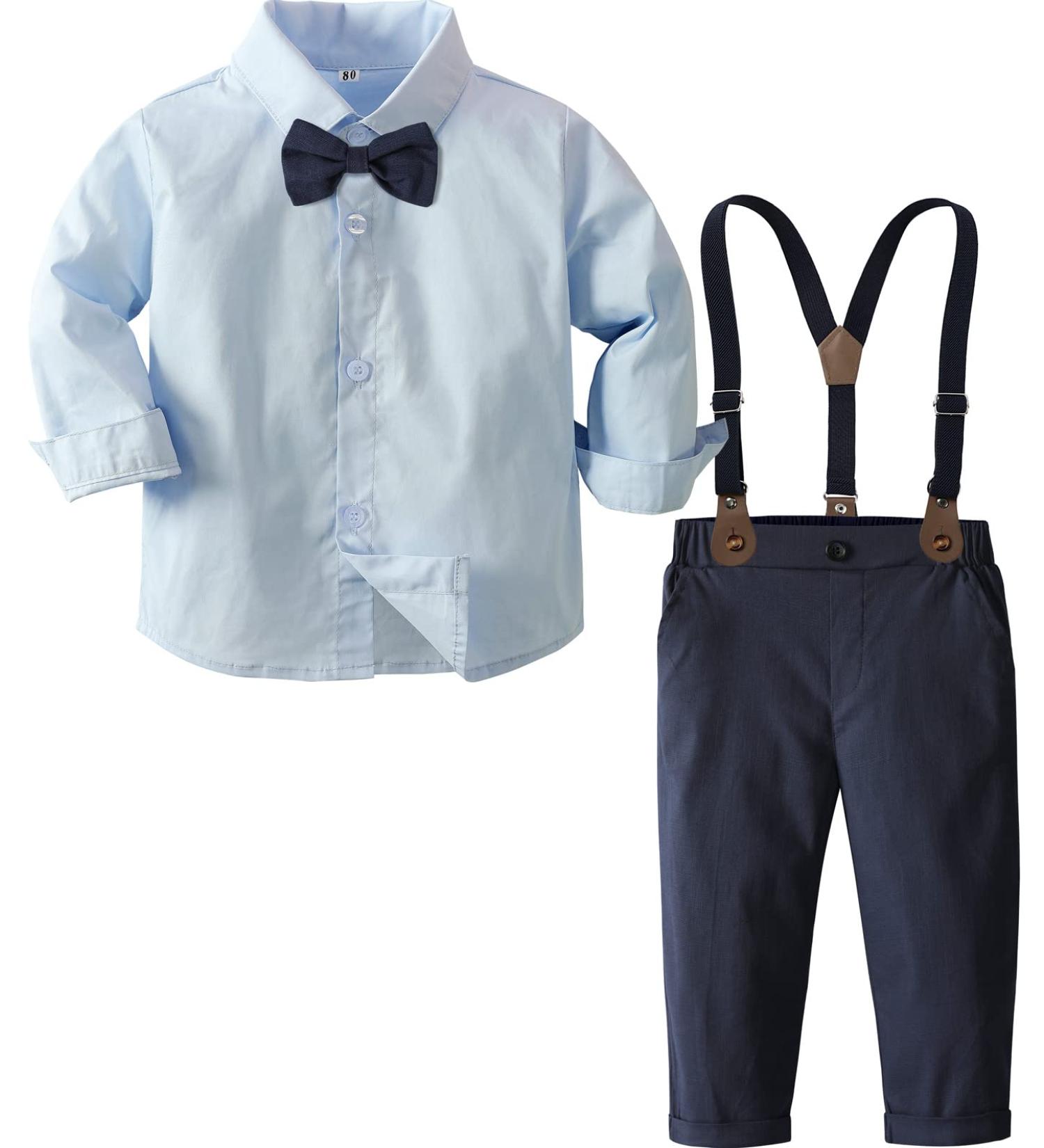 Mint Green Baby Boy 4pcs Gentleman Wedding Outfit Set 2-3 Years Blue - Buy Online on GoSupps.com