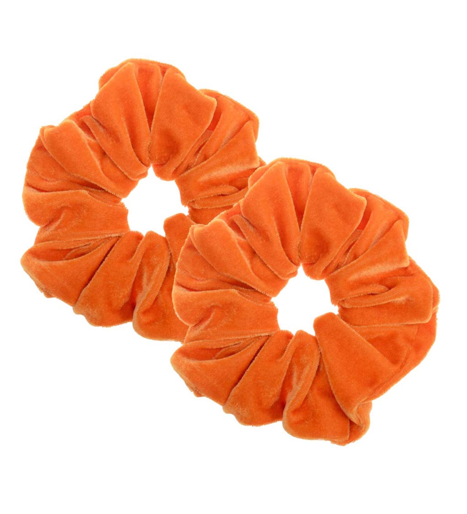 2pcs Orange Large Velvet Hair Ties for Auldt Women Big Elastic Hair Ties Ropes