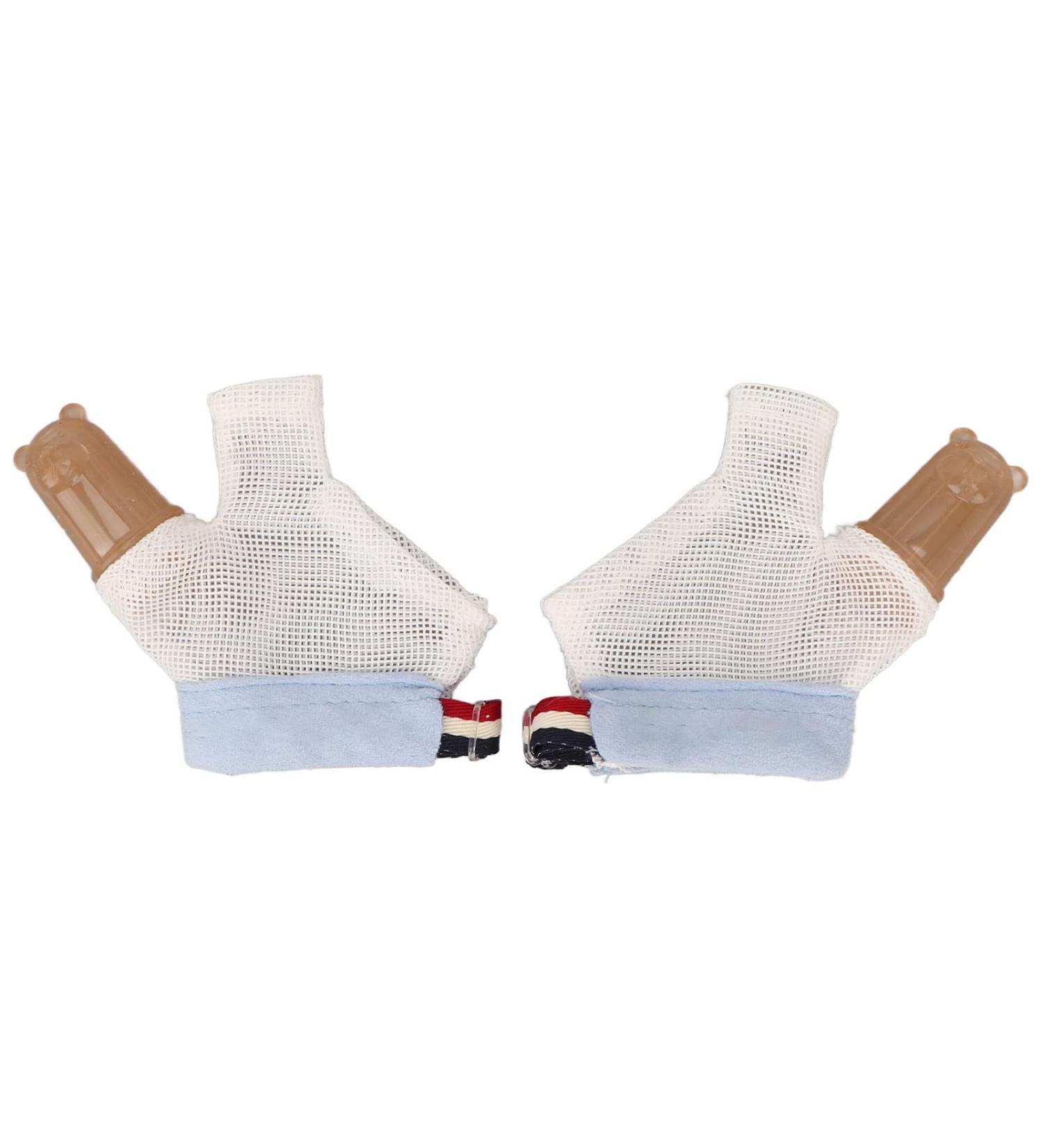 Thumb Protection Gloves for Thumb Sucking | Soft Adjustable Finger Protection - Blue Stop Littering & Aid Thumb Treatment - Buy Online on GoSupps.com