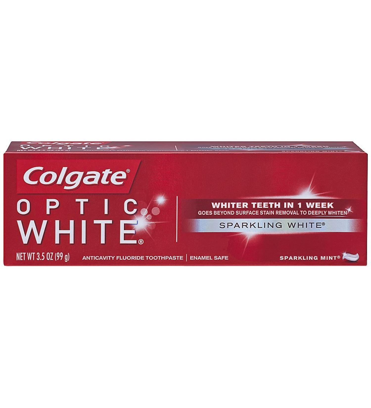 Colgate Optic White Sparkling Mint Toothpaste 3.5oz - Whitening Power for Brighter Smiles! - Buy Online on GoSupps.com