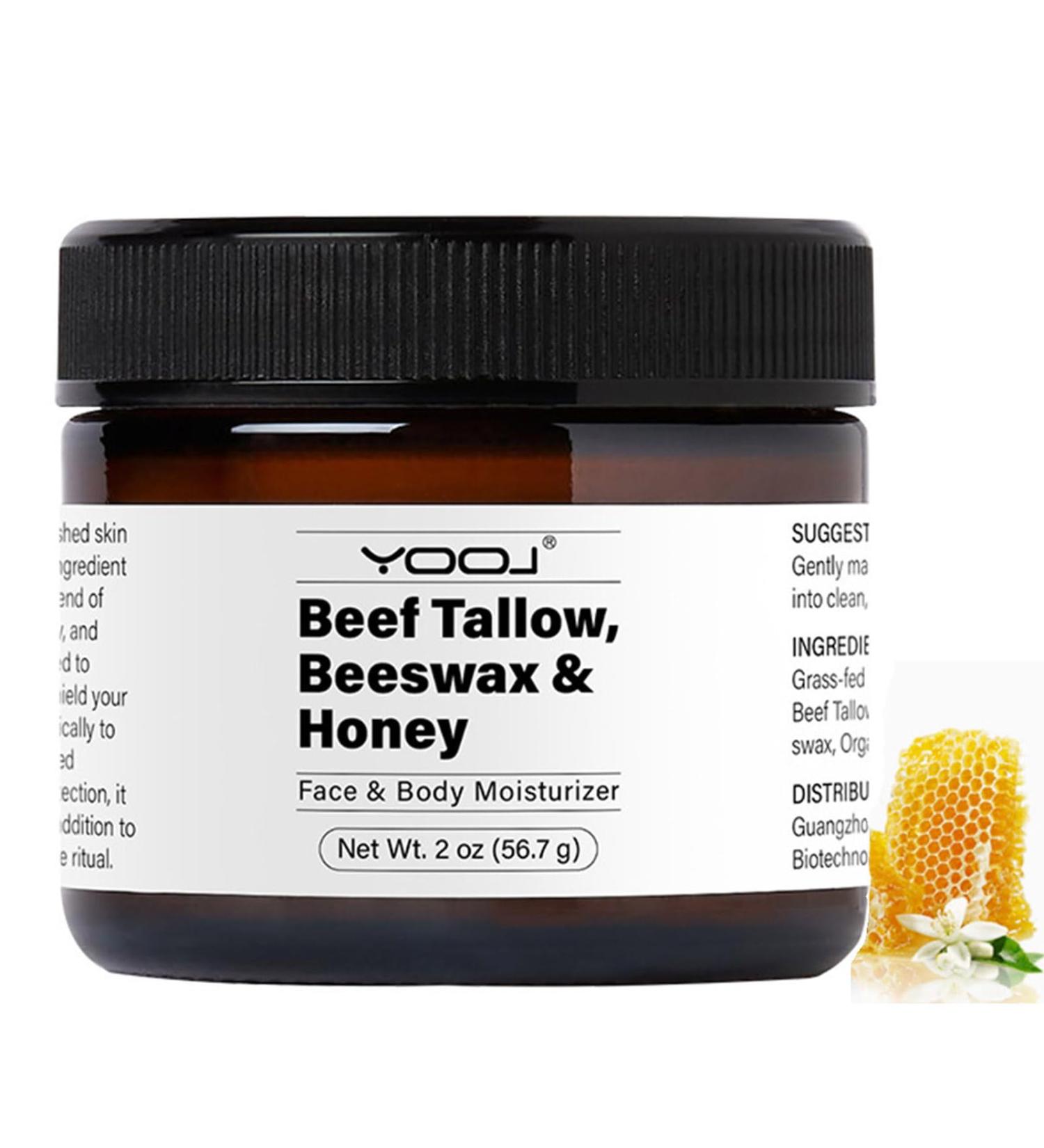 Whipped Beef Tallow & Honey Balm - All-Natural 2 OZ Face Cream | Premium Moisturizer for Face & Body - Grass Fed Grass Finished - Buy Online on GoSupps.com