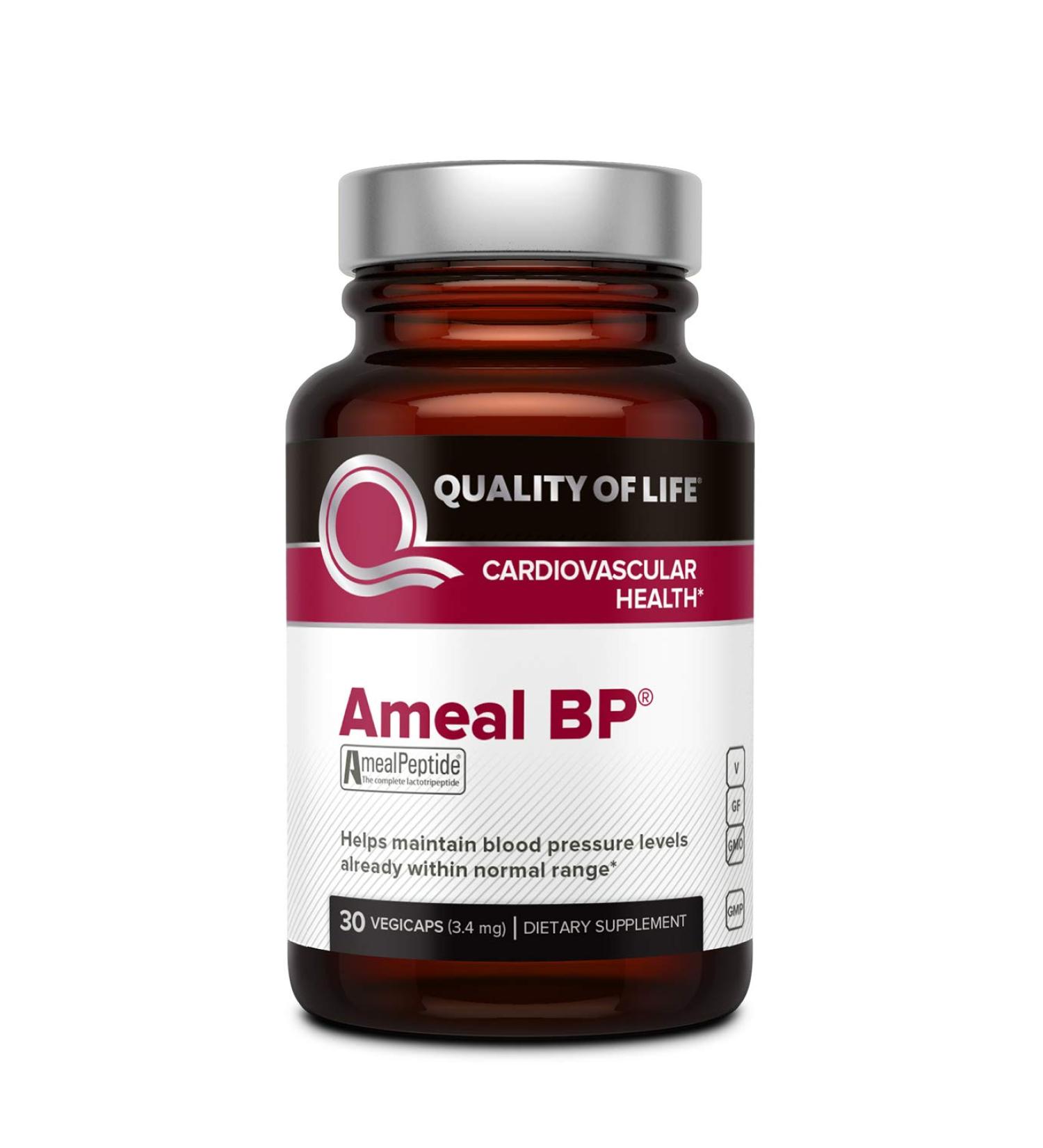 Ameal BP Cardiovascular Health 30 VegiCaps | Quality of Life Labs - Support Heart Health - Buy Online on GoSupps.com