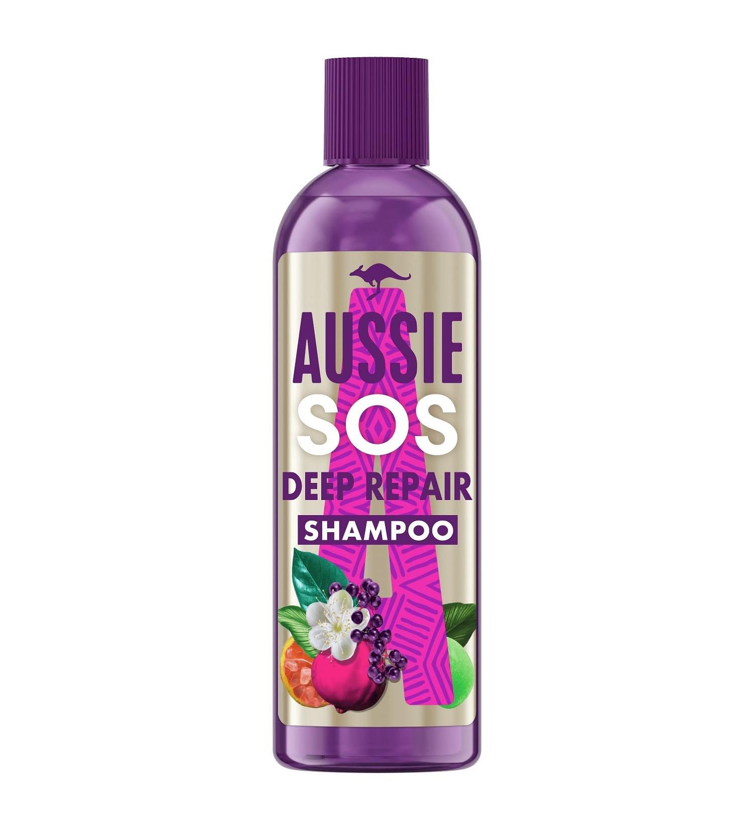 Aussie SOS Deep Repair Australian Superfruit Shampoo For Damaged Hair 490ml - Buy Online on GoSupps.com