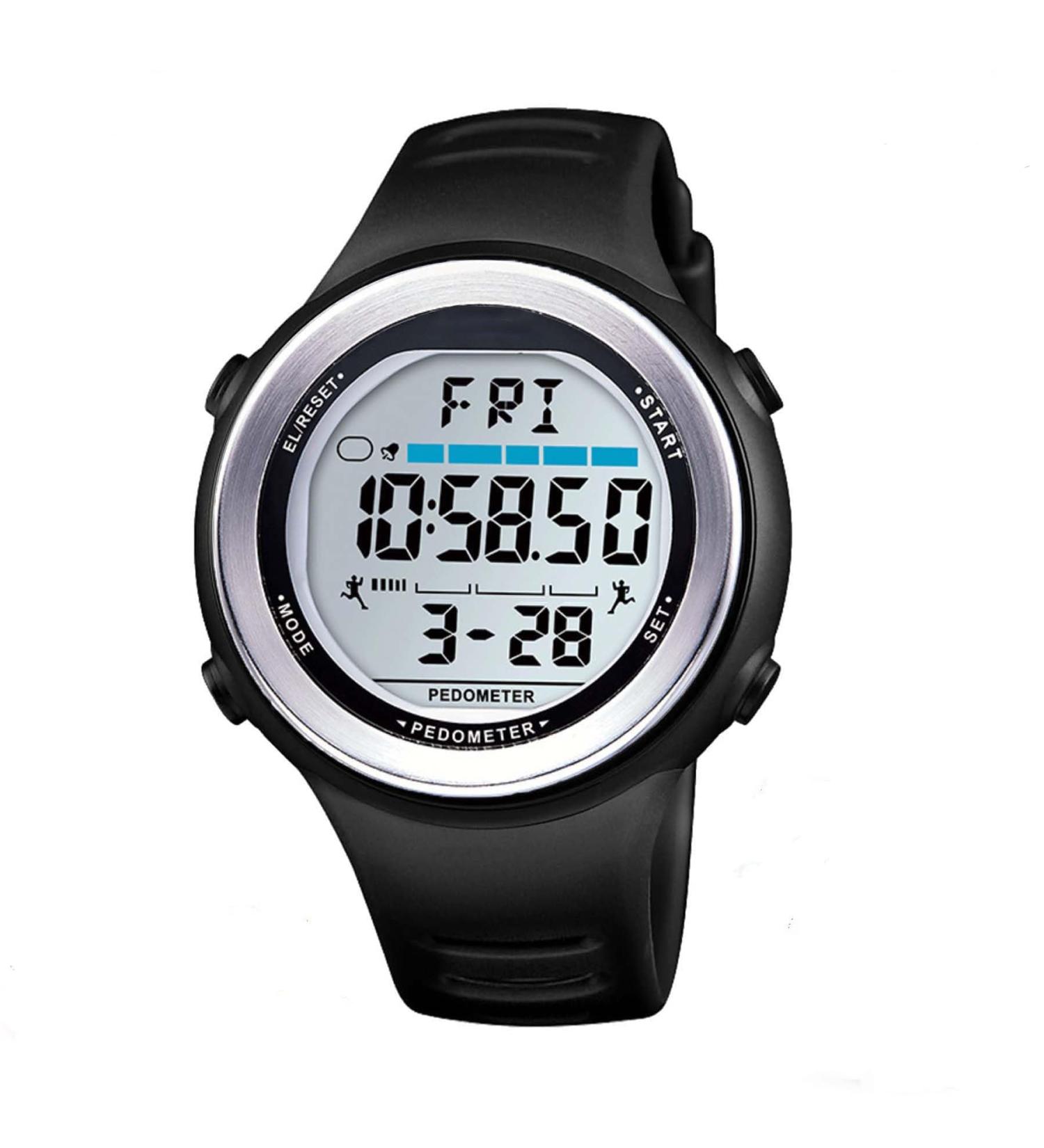 Sunshine Smile Schritteller Clock - Waterproof Pedometer Wristwatch for Fitness & Seniors | No App Accurate Calorie Counter - Buy Online on GoSupps.com