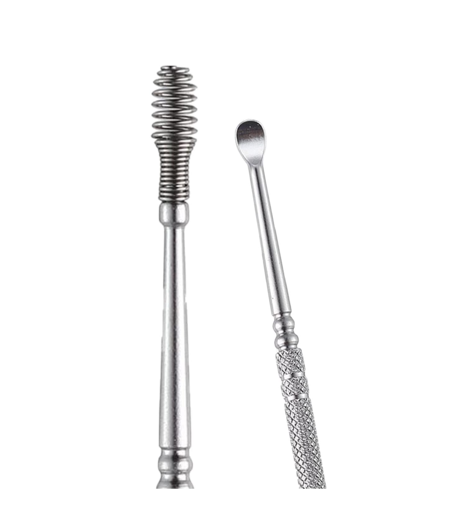 Stainless Steel Spiral Ear Cleaner Kit for Gentle Ear Wax Removal - Professional Ear Massage Tool - Buy Online on GoSupps.com