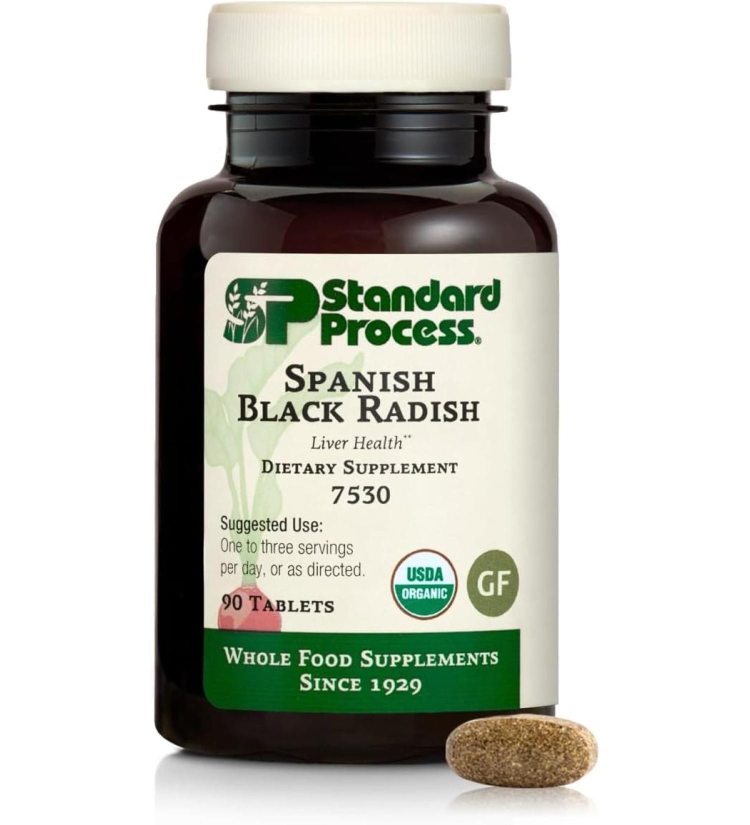 Standard Process Spanish Black Radish Whole Food Detox Digestive Health Gallbladder Support with Honey and Vitamin C - Vegetarian Gluten Free - 90 Tablets - 4.16 Oz - Buy Online on GoSupps.com
